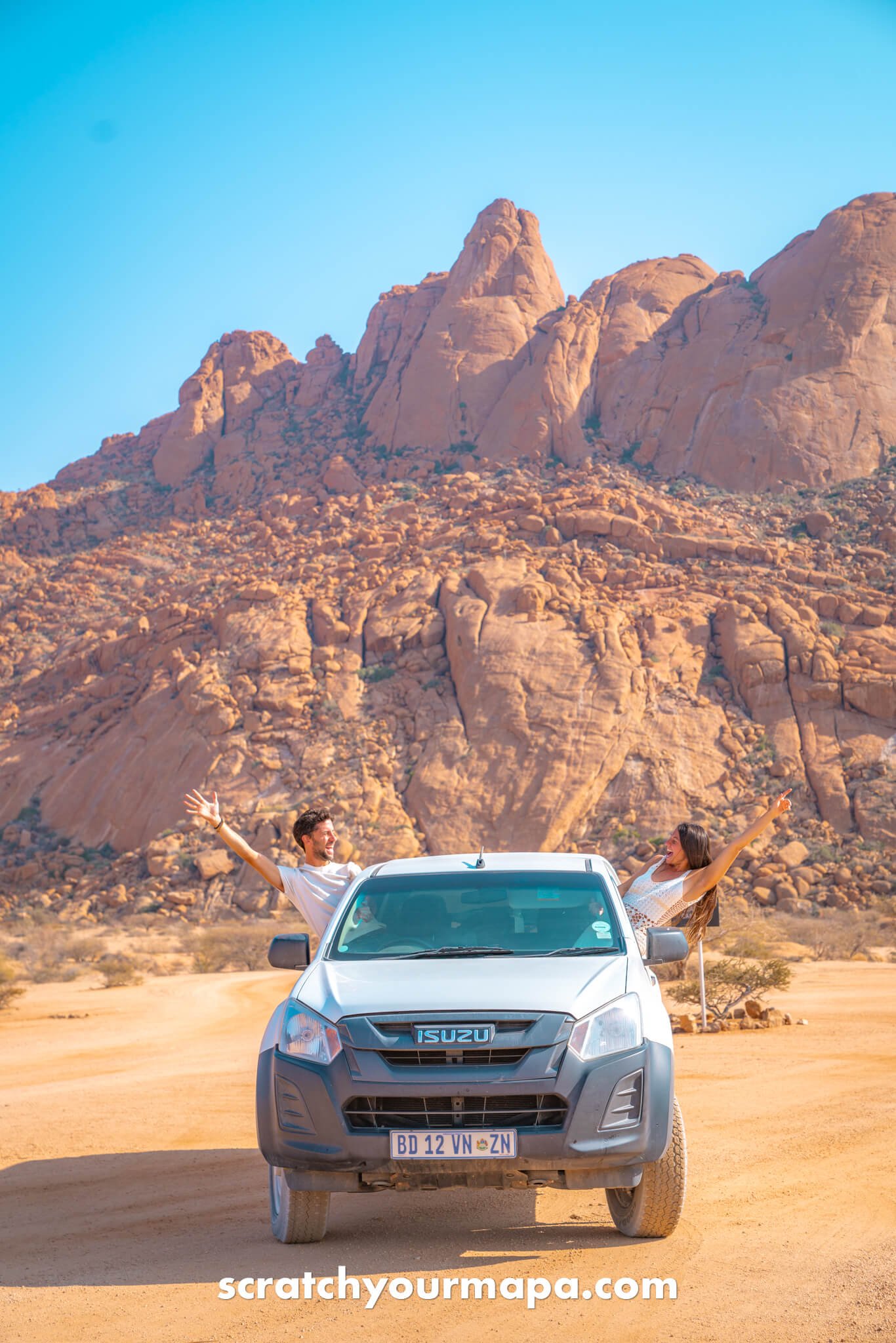 driving around Spitzkoppe Park in Namibia