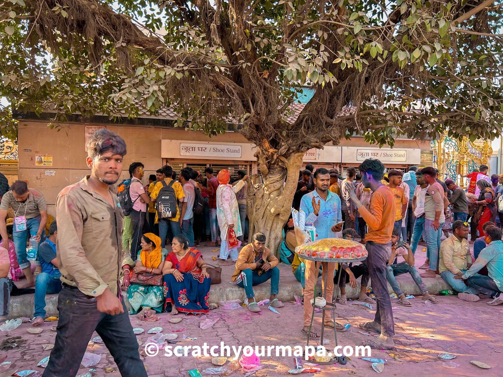 men at holi festival in India