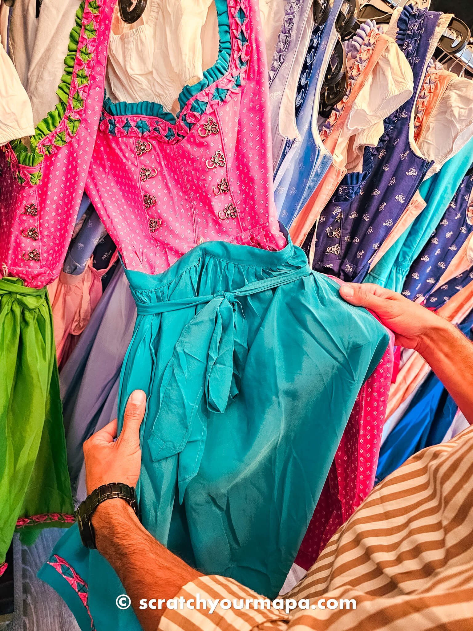 Dirndl shopping for Oktoberfest in Munich, Germany