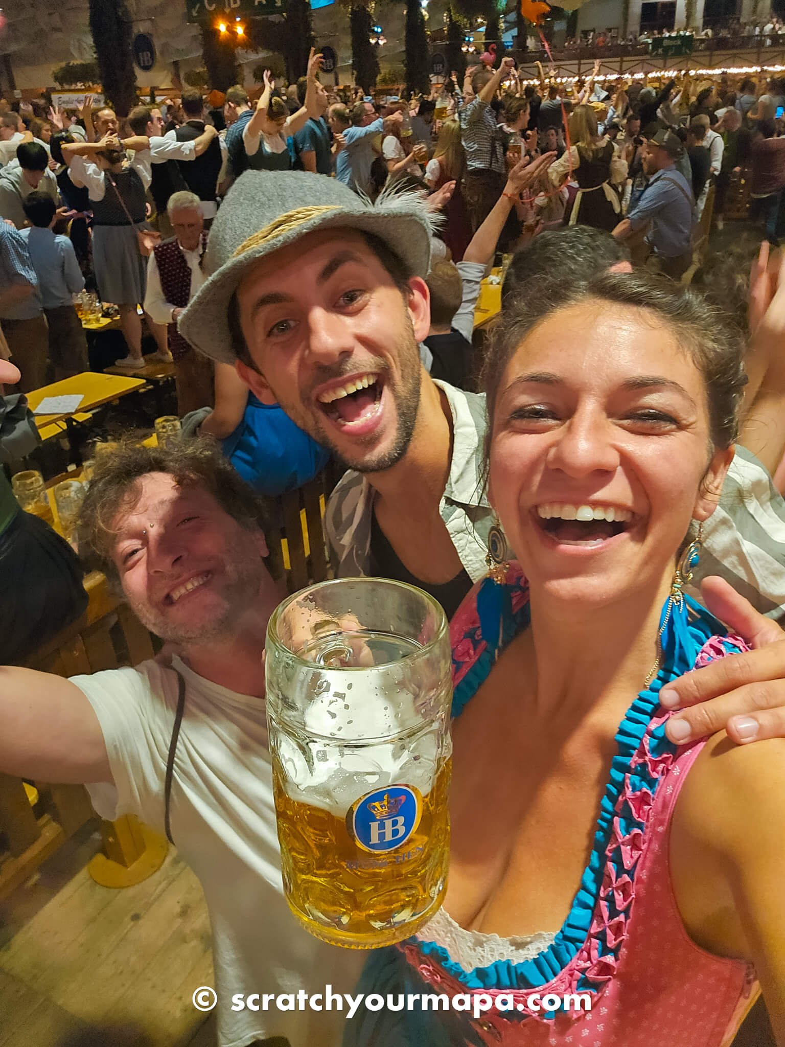 inside the large tents of Oktoberfest in Munich