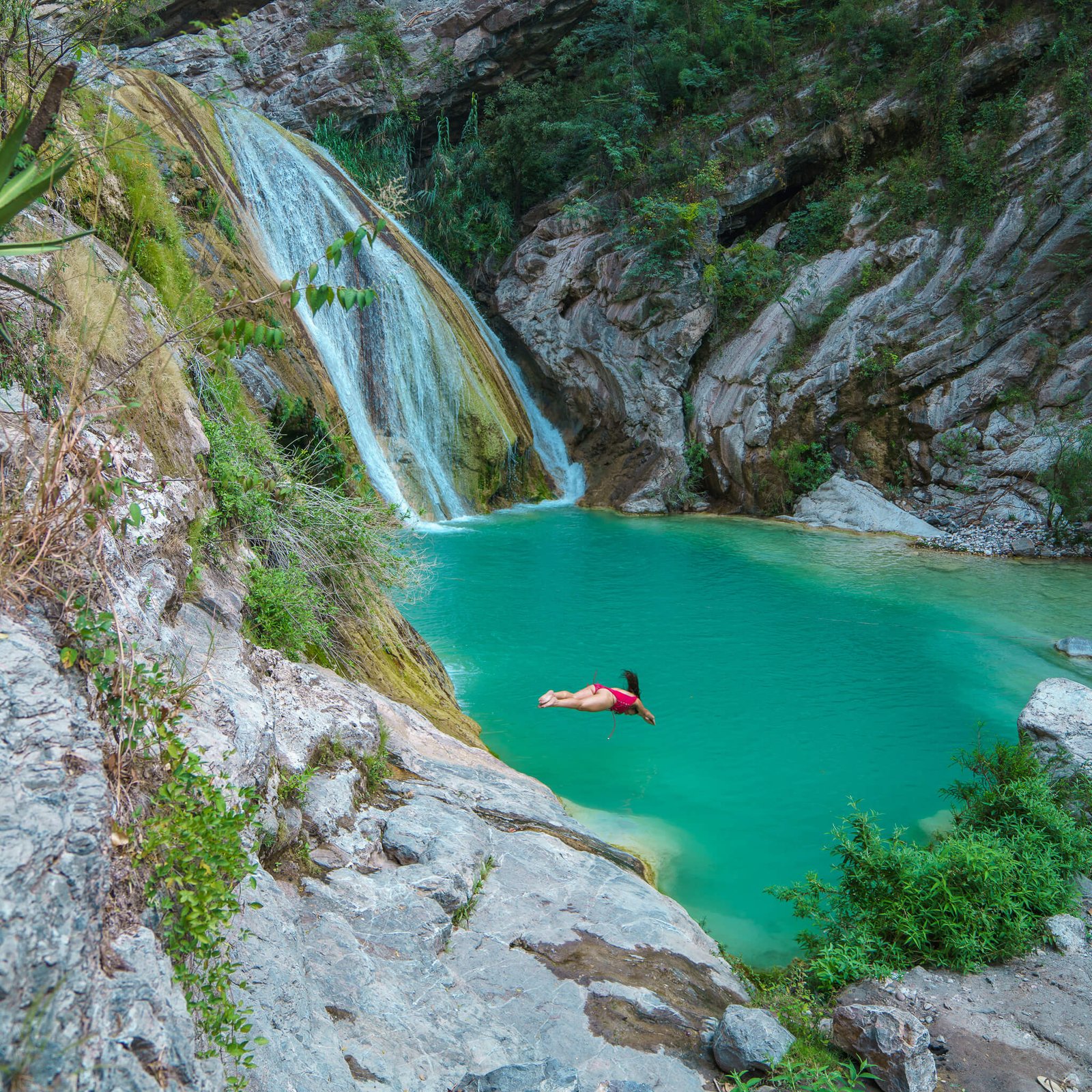 el Aguacate waterfall, day trips from Puebla