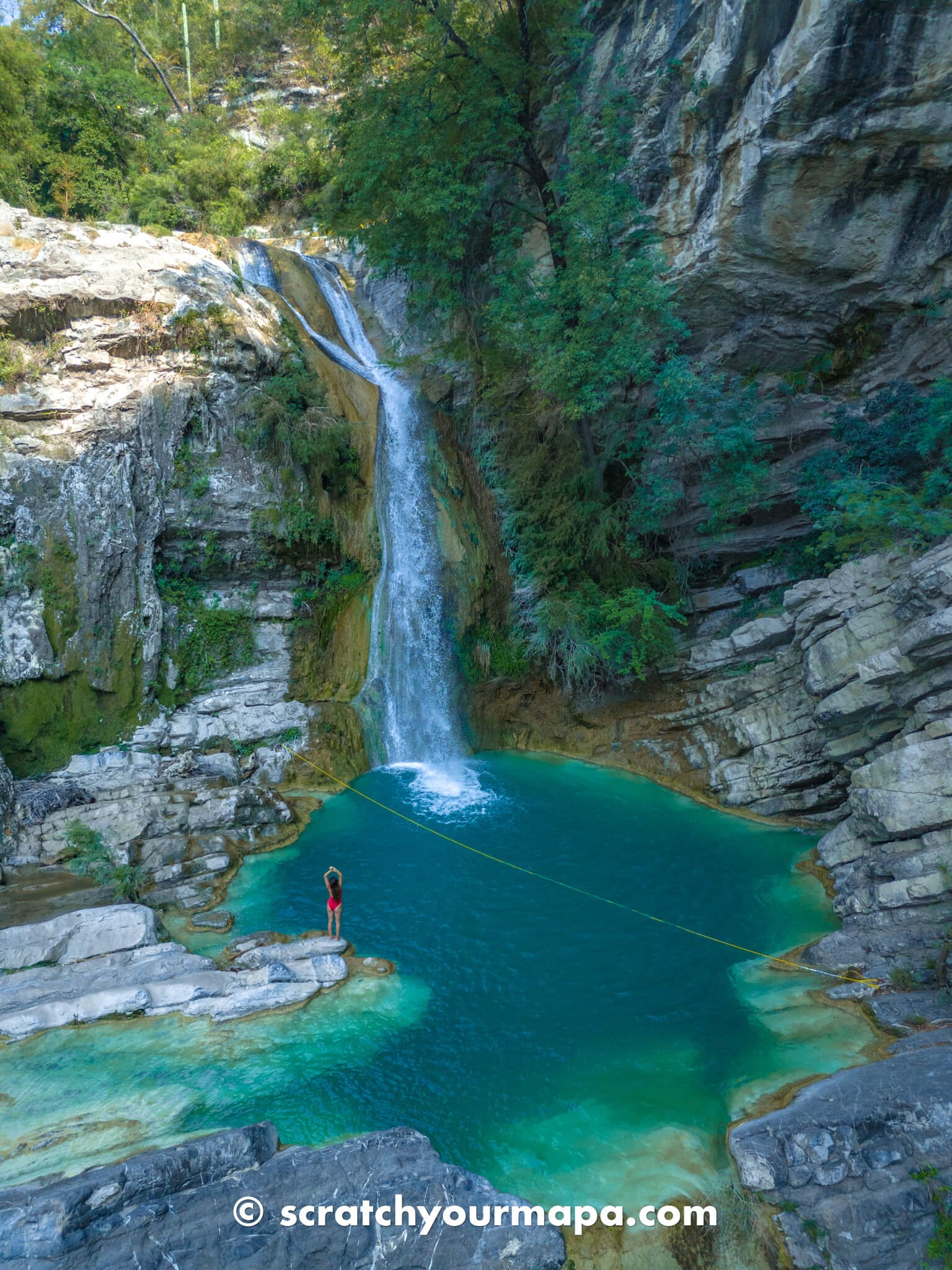 the second pool of El Aguacate waterfall in Puebla, Mexico