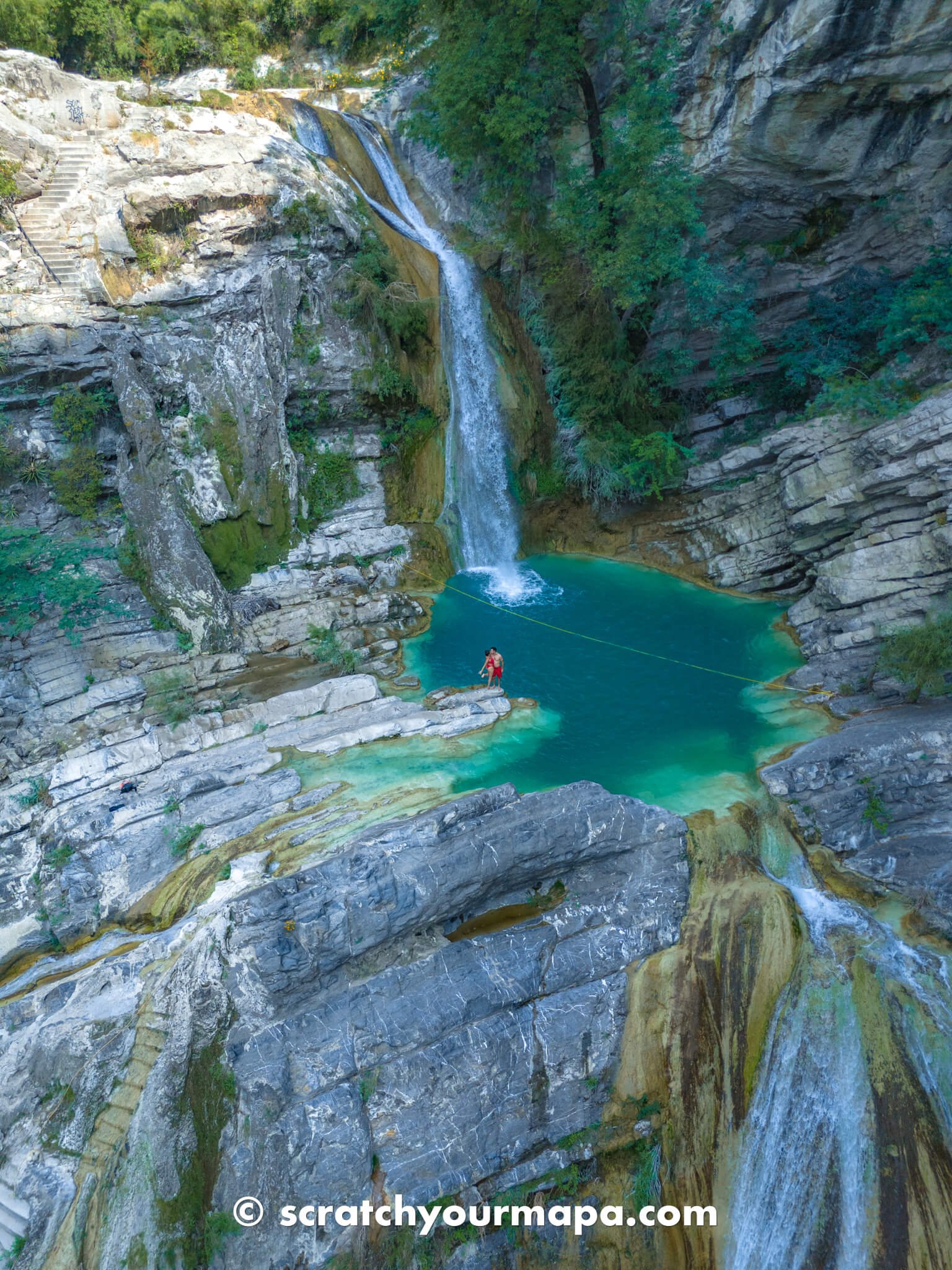 the second pool of El Aguacate waterfall in Puebla, Mexico