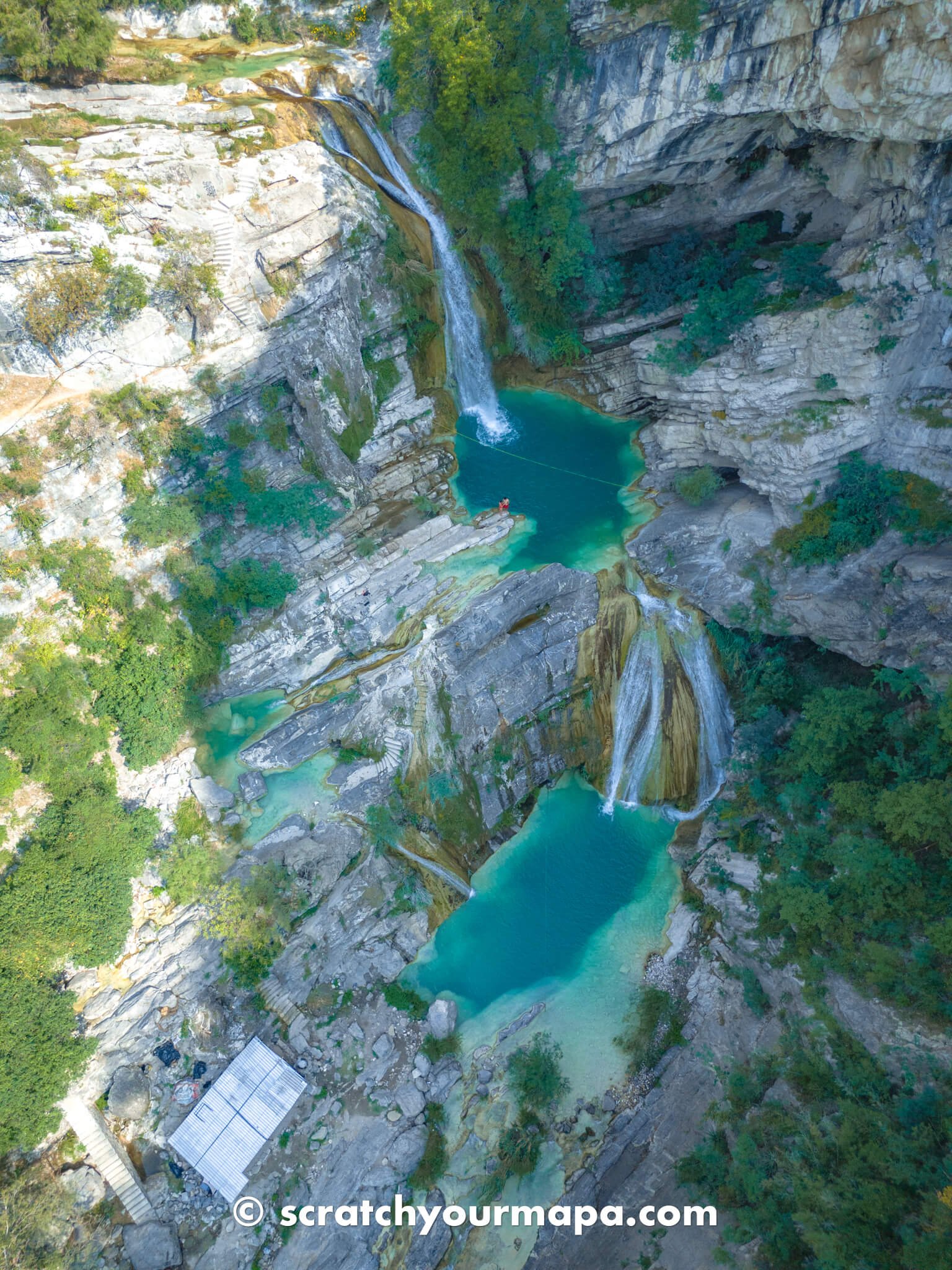 the second pool of El Aguacate waterfall in Puebla, Mexico