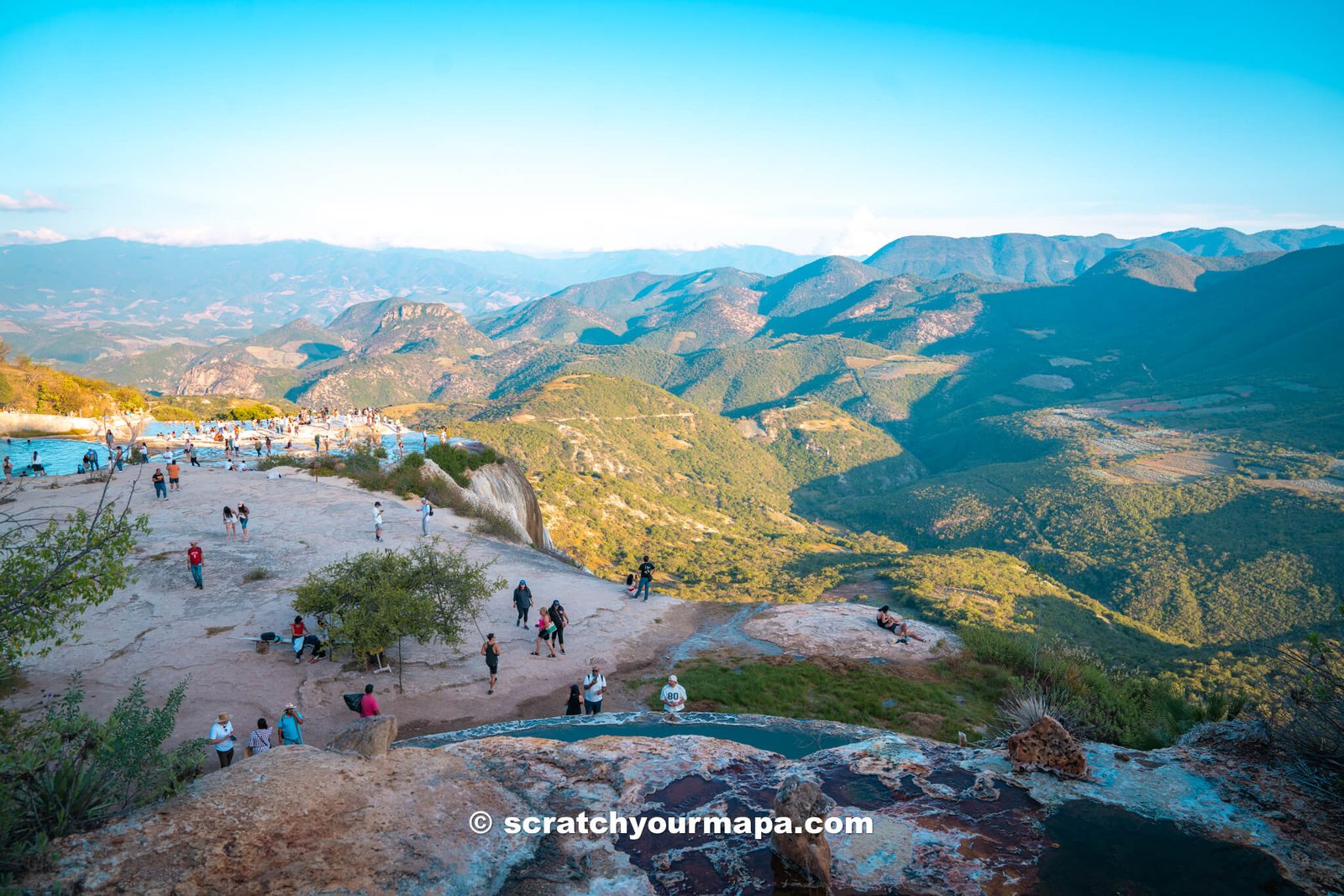 people swimming at Hierve el Agua