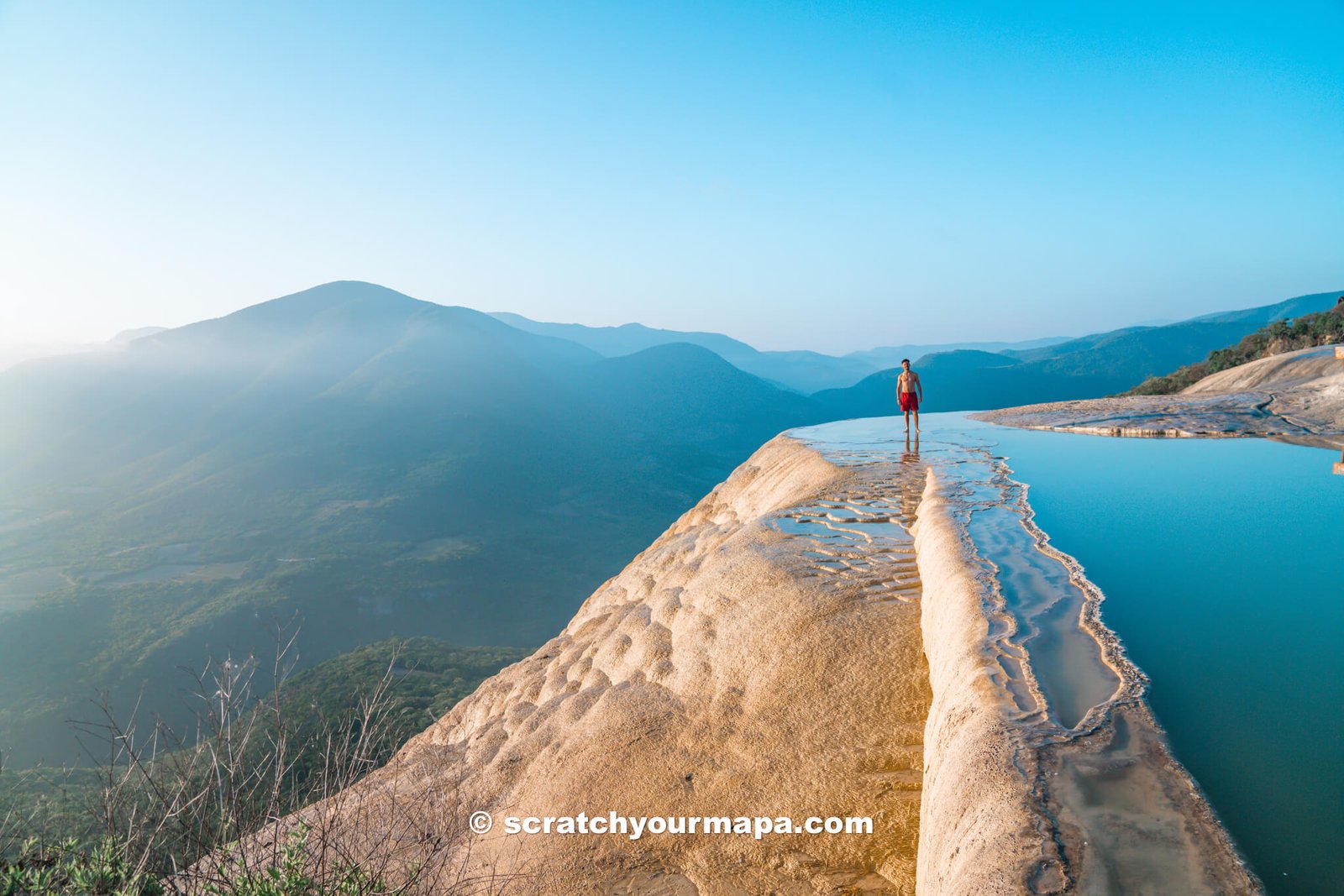 visiting Hierve el Agua in the morning