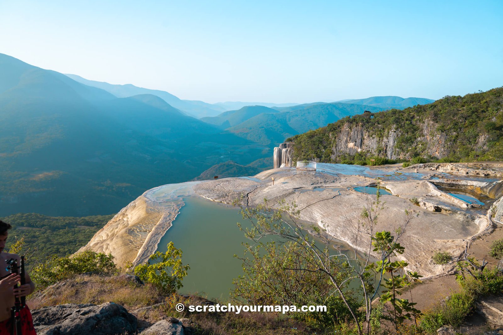 visiting Hierve el Agua in the morning