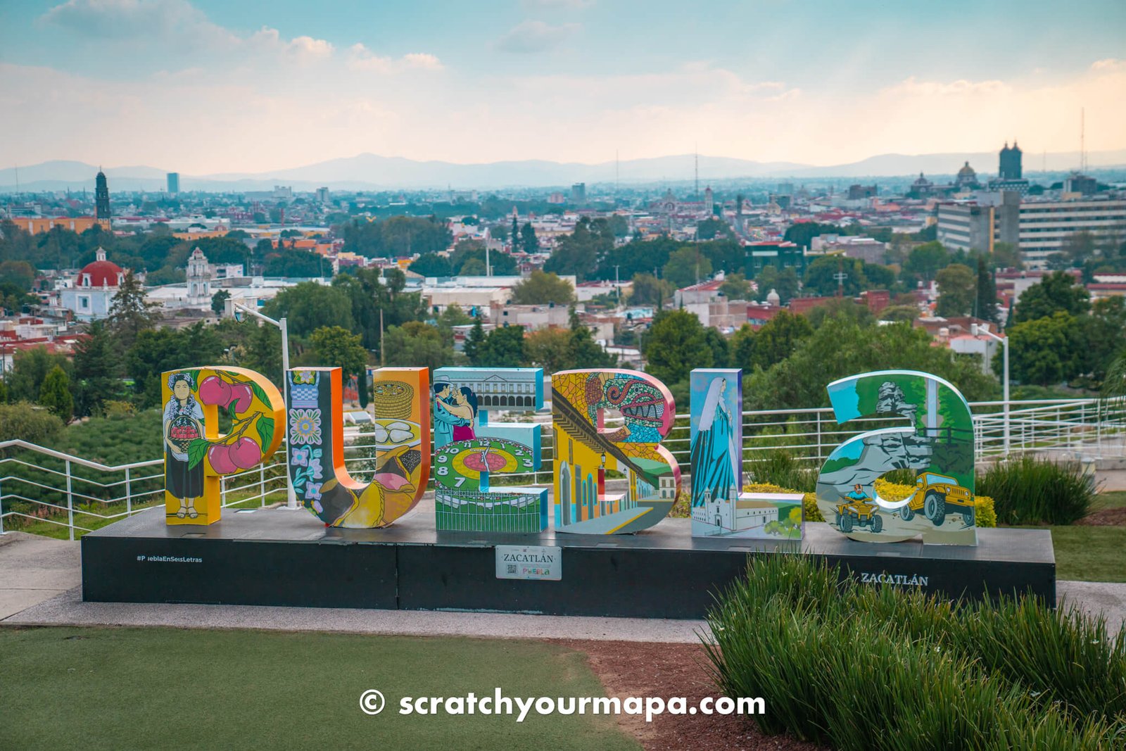 Puebla sign, top attractions in Puebla, Mexico