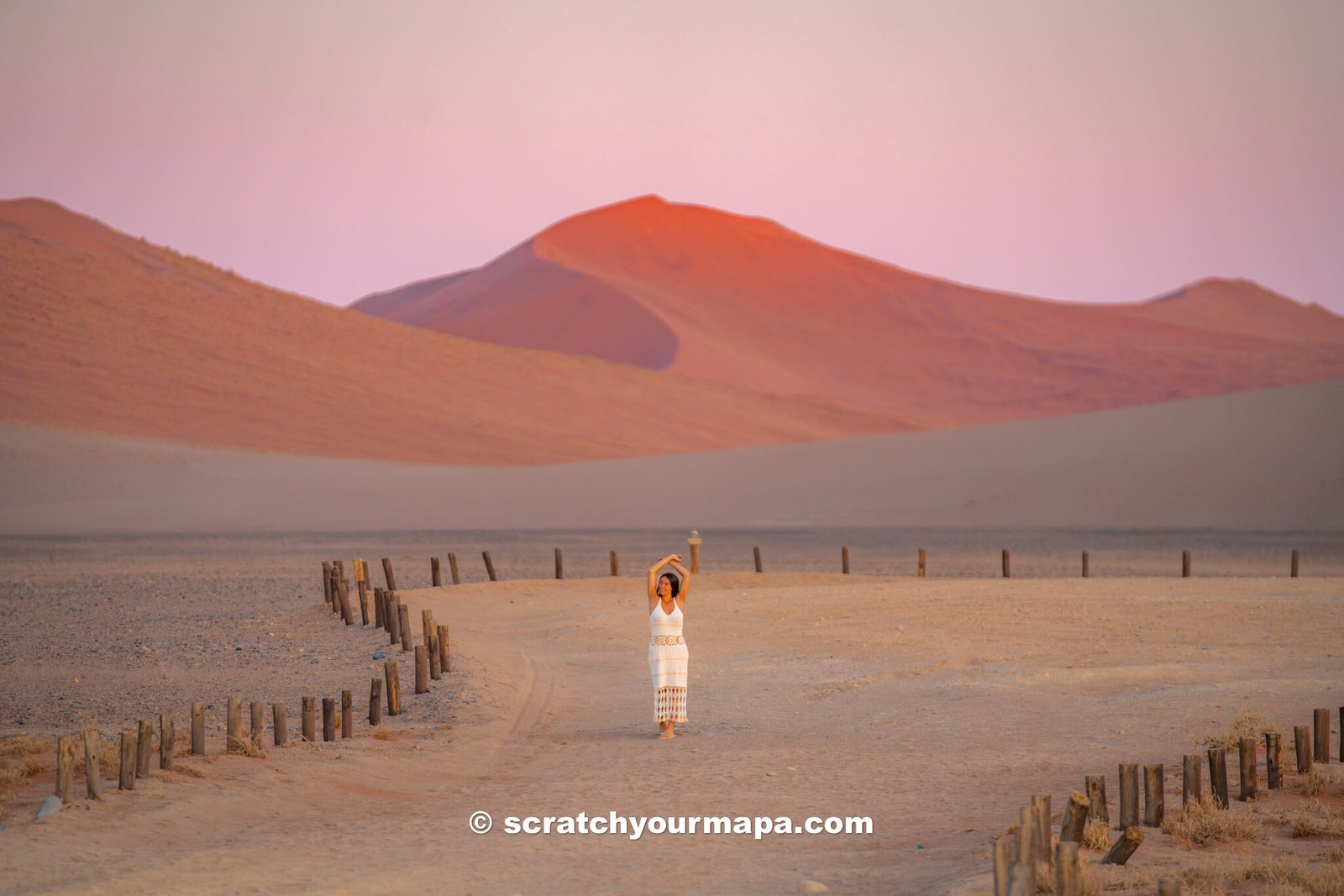 sunset in Sossusvlei, Namibia