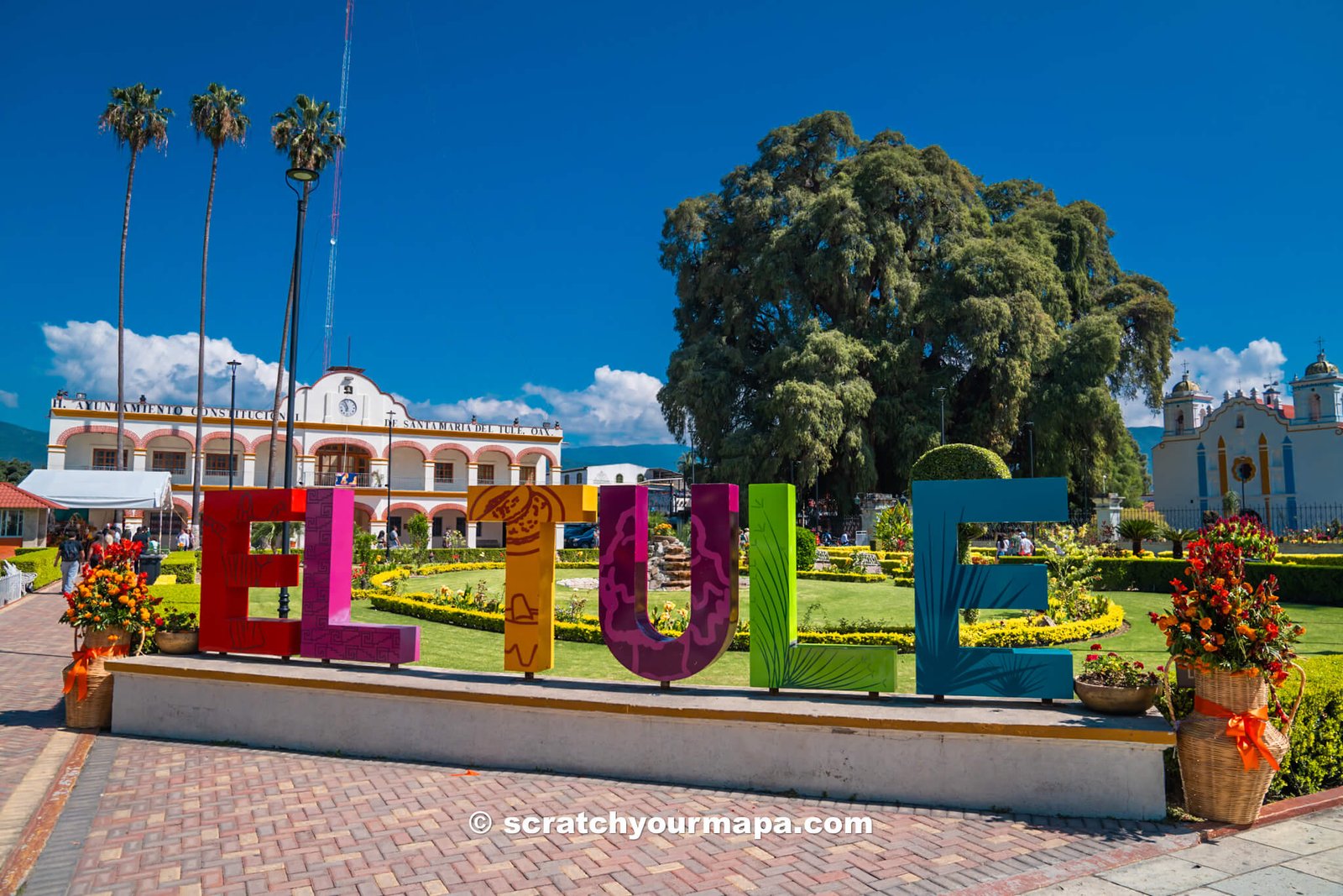 el Tule sign in Santa Maria del Tule - Visiting el Arbol del Tule, Oaxaca