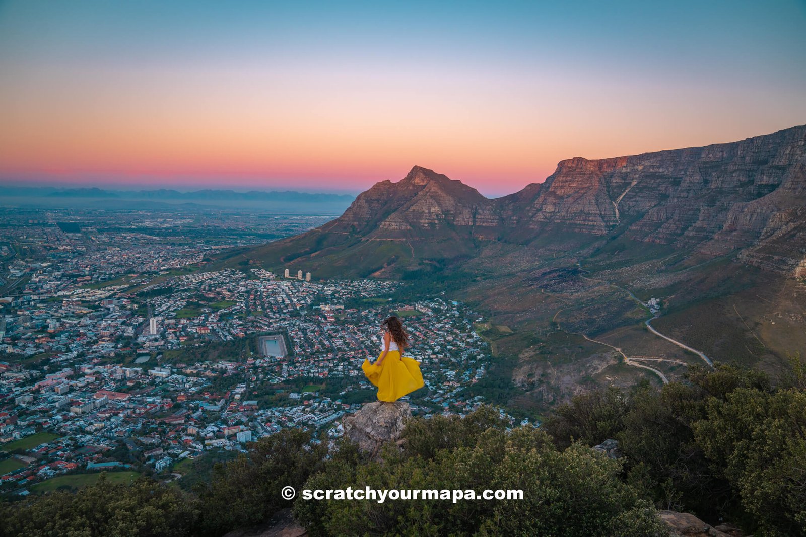 views at the top of Lion's Head hike, Cape Town