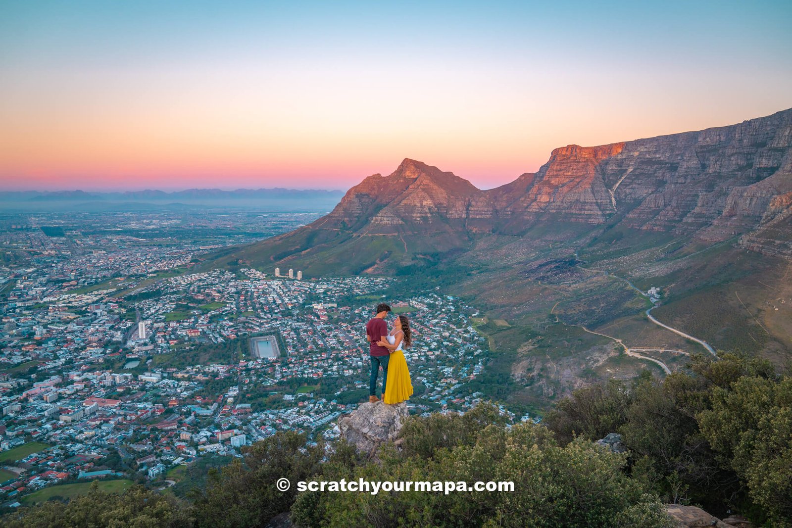 Lion's Head hike, Cape Town at sunset