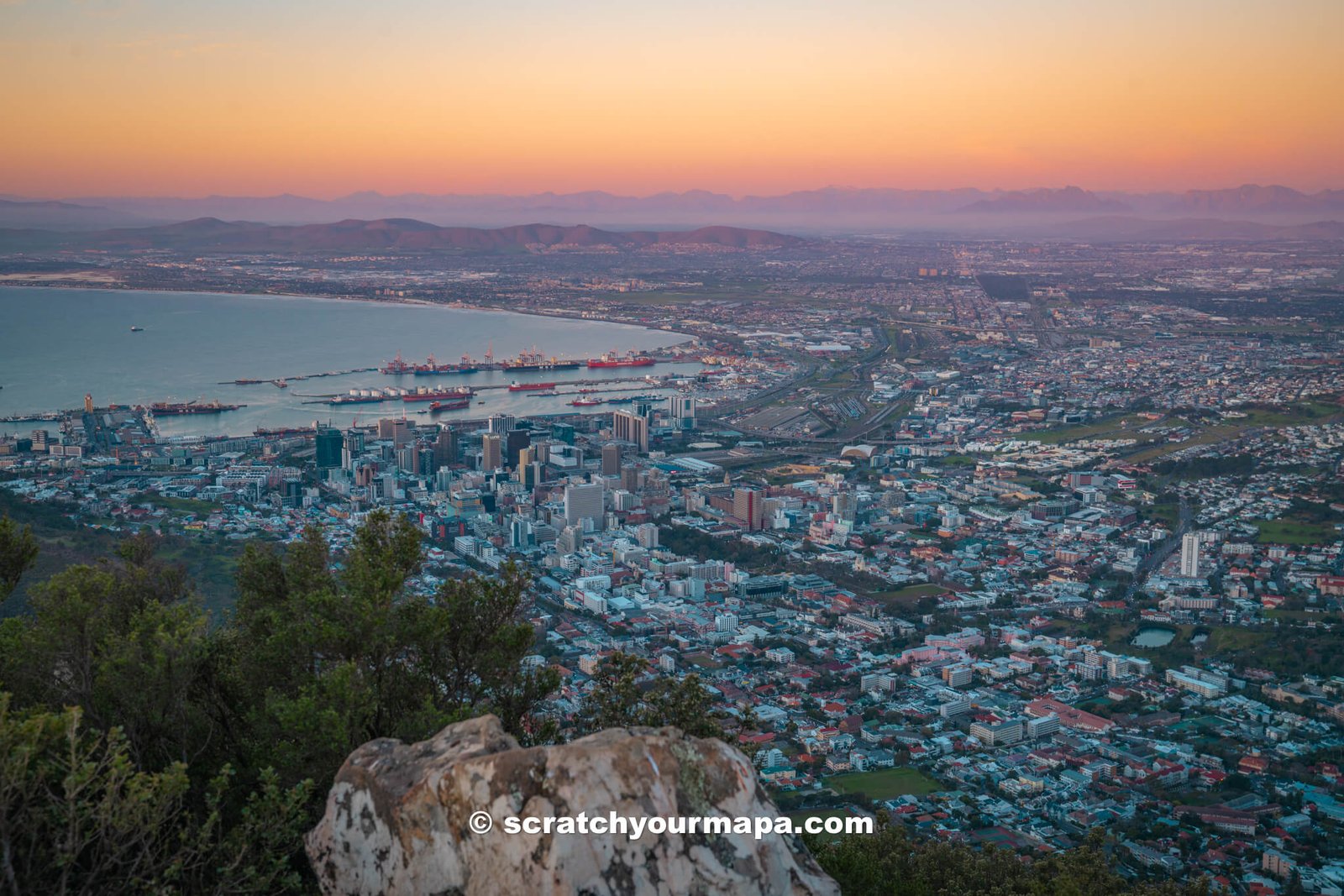 views at the top of Lion's Head hike, Cape Town