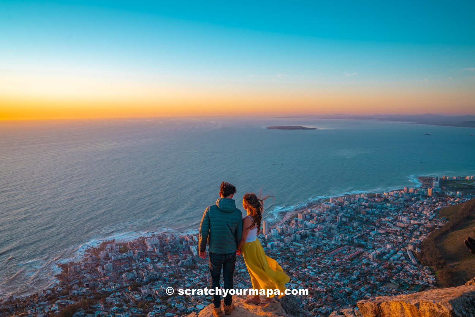 views at the top of Lion's Head hike, Cape Town