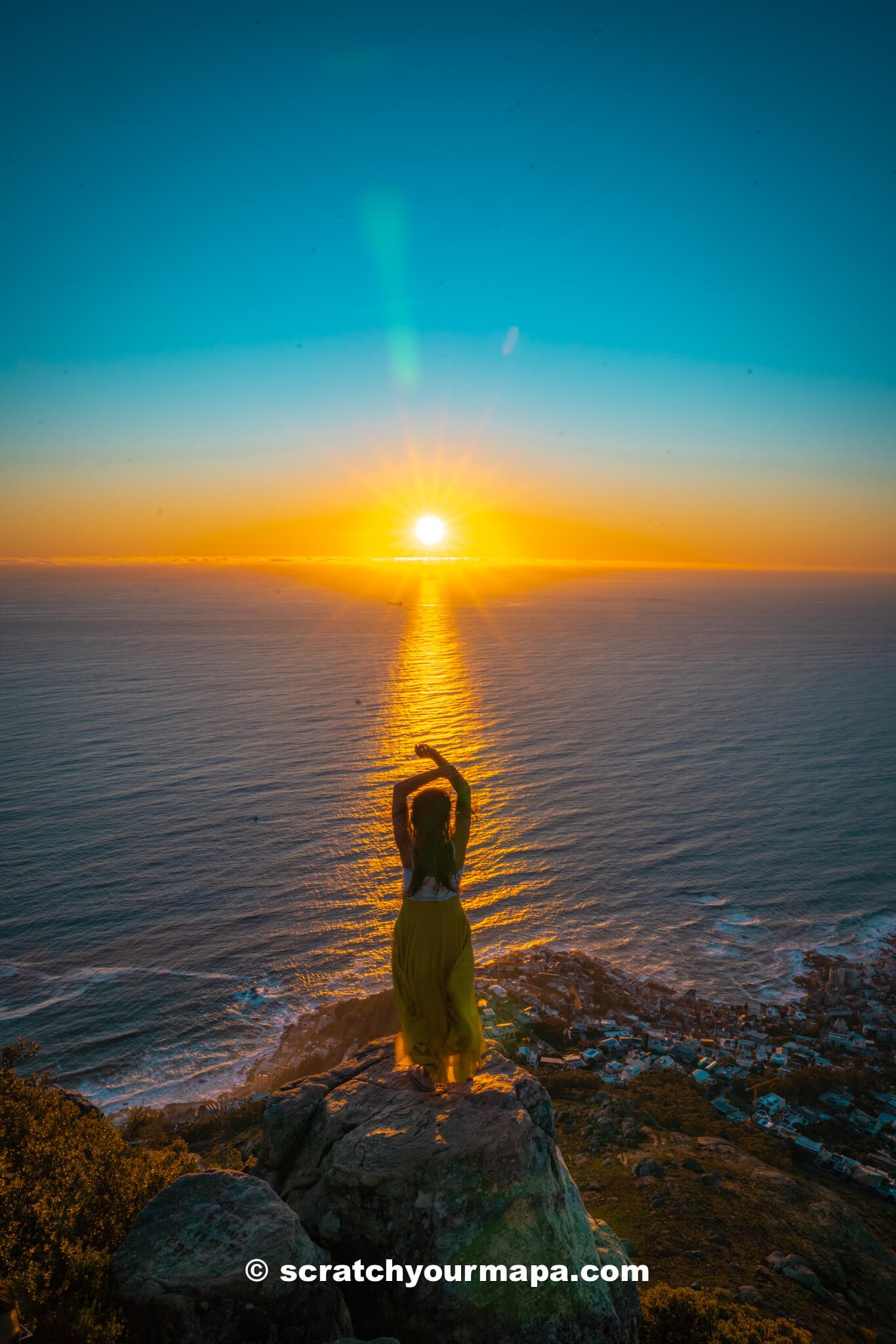 Lion's Head hike, Cape Town at sunset