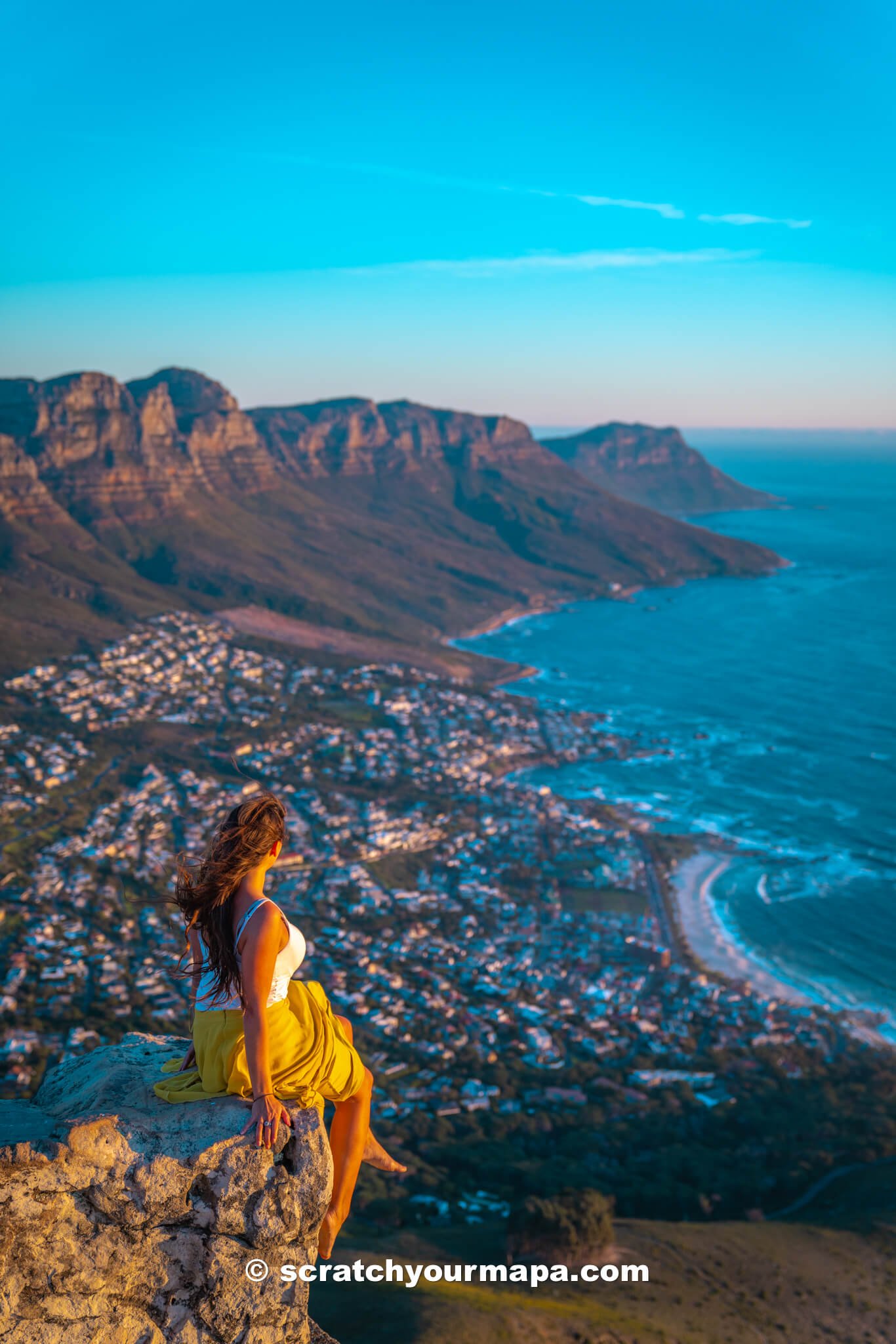 views at the top of Lion's Head hike, Cape Town