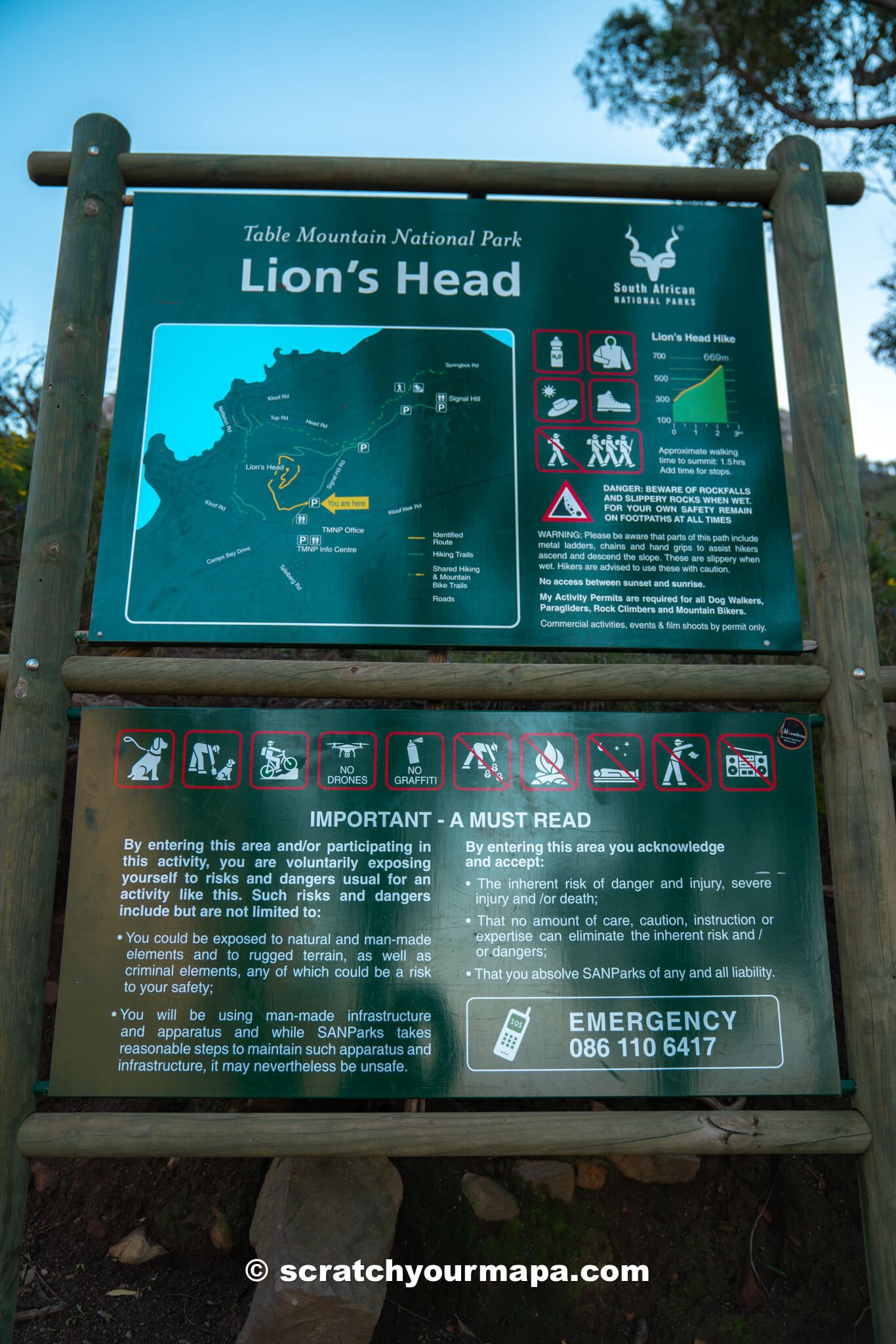 rules for Lion's Head hike Cape Town