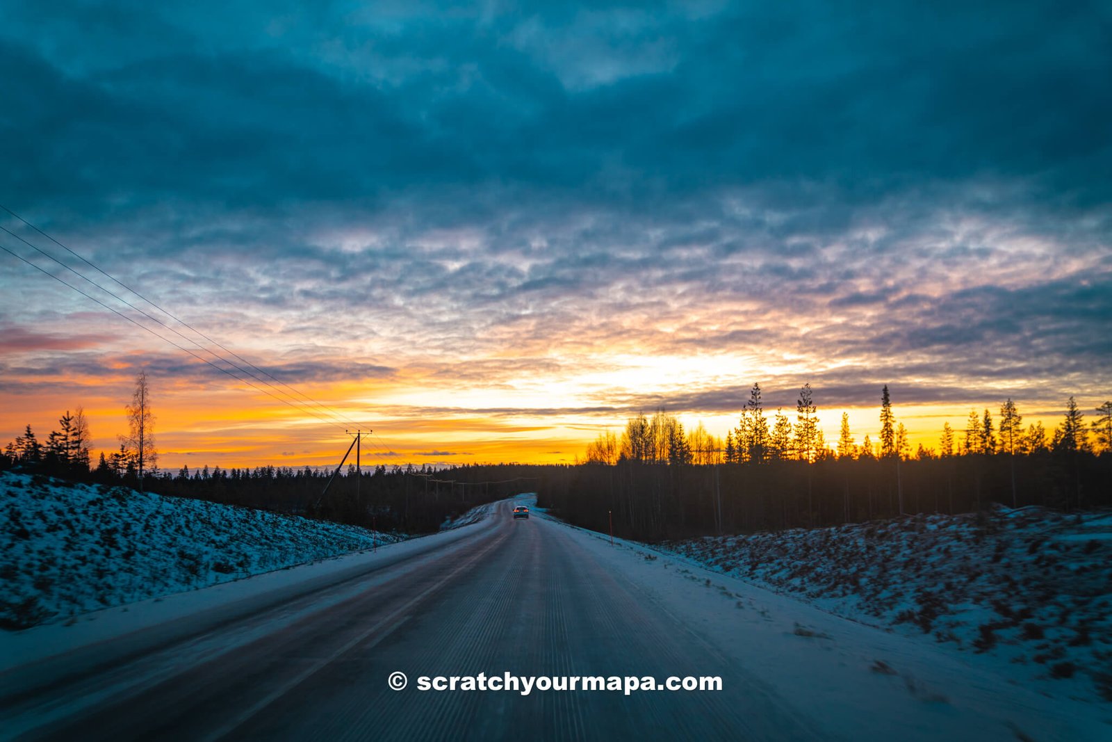 driving to Santa Cluas Village in Finland