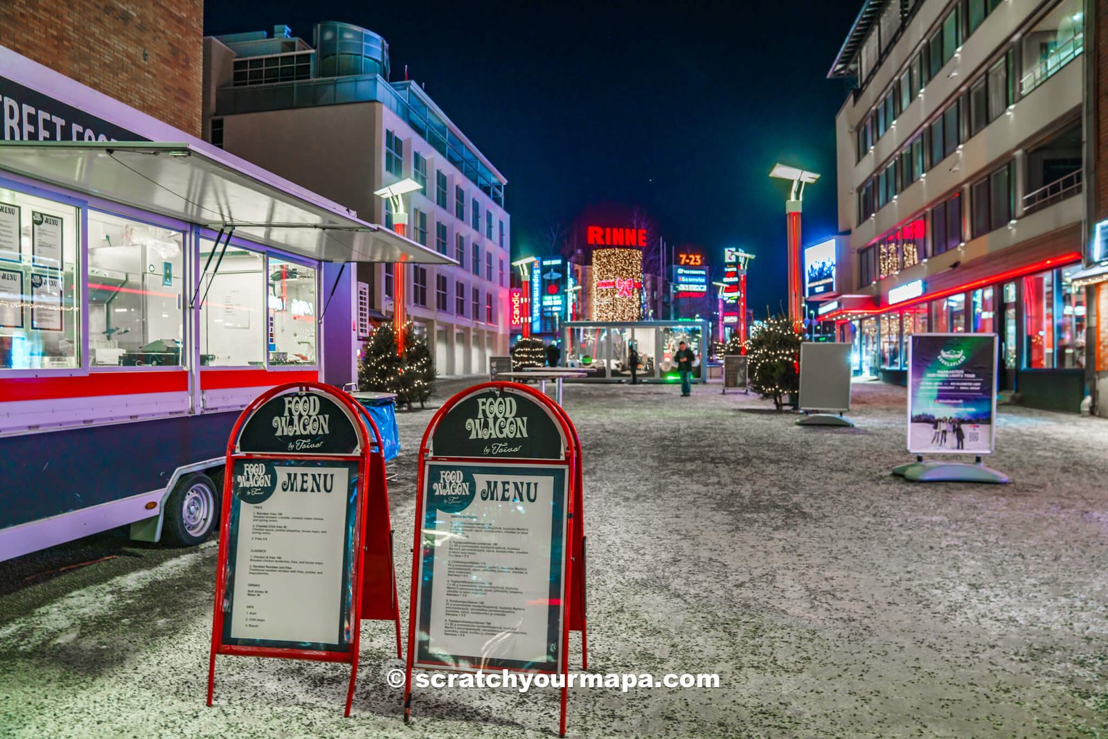 visiting the city center in Rovaniemi, Finland