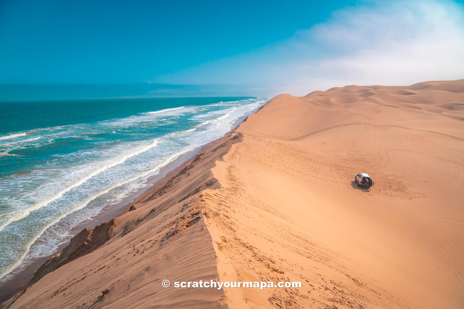 driving at Sandwich Harbour 4x4 tour in Namibia