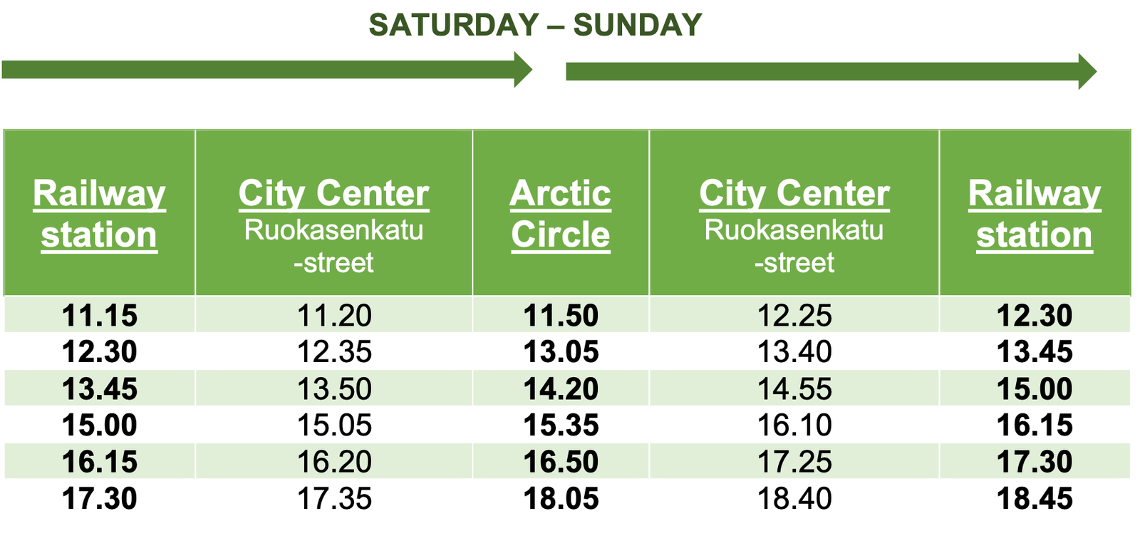 bus schedule bus #8 in Rovaniemi, How to get to Santa Claus Village