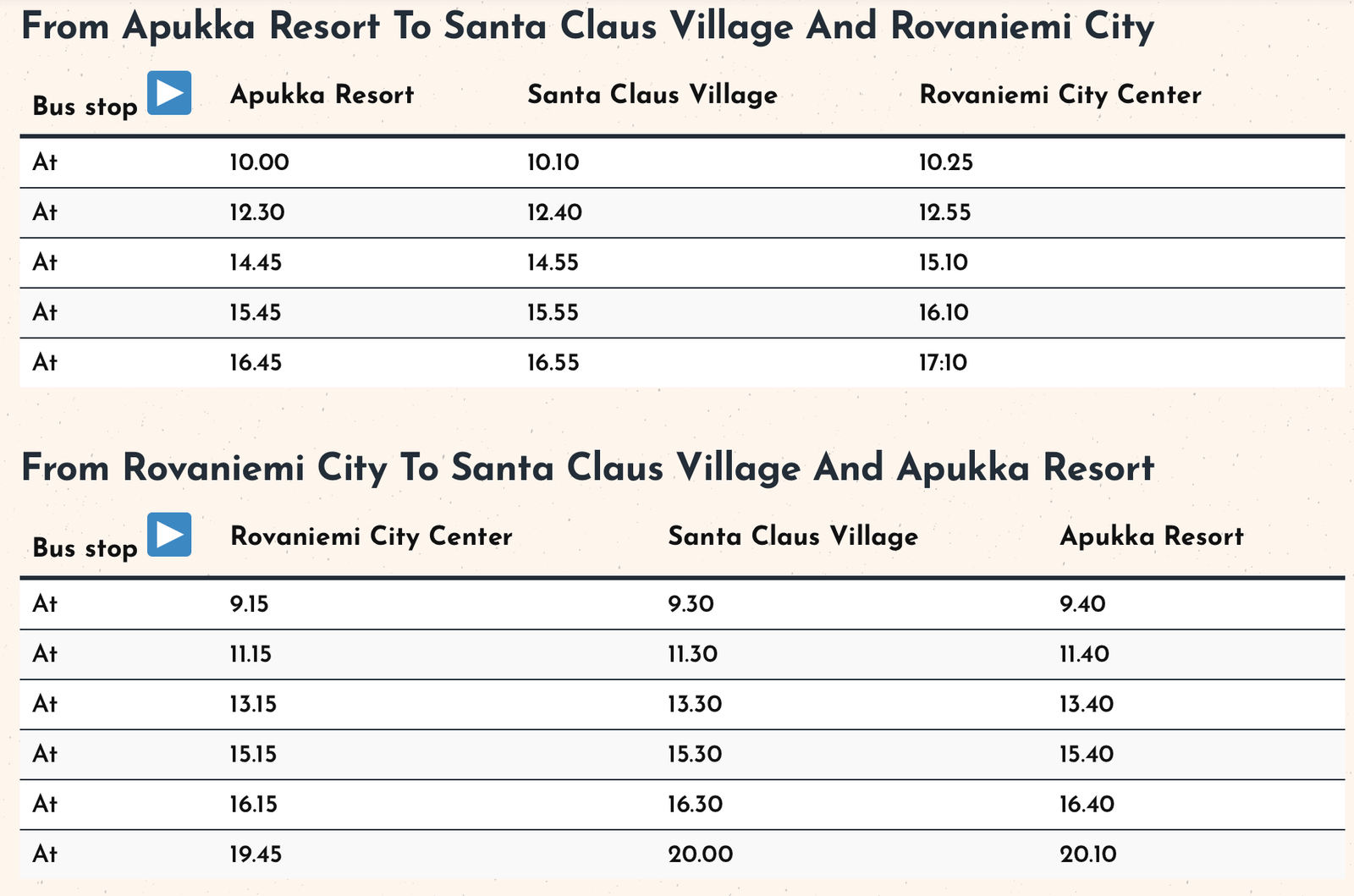 Apukka shuttle, how to get to Santa Claus Village