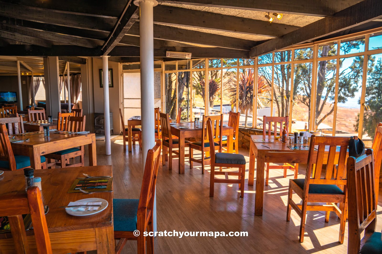 restaurant at Witsieshoek Lodge for the hike to Tugela falls