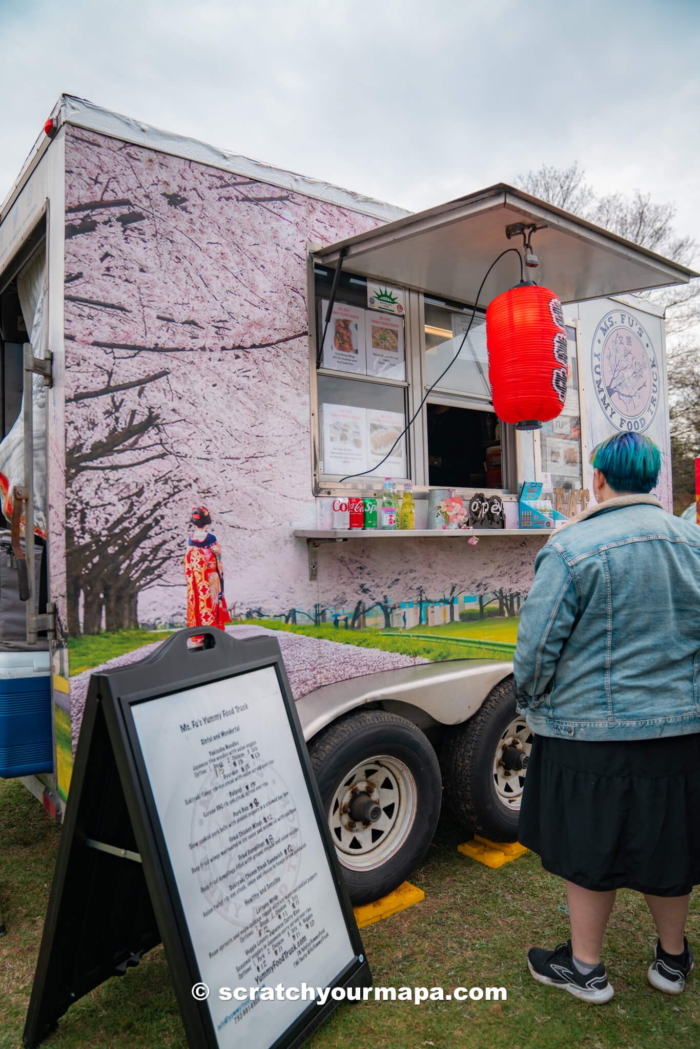 food trucks at the Branch Brook Park Cherry Blossom Festival in Newark, New Jersey