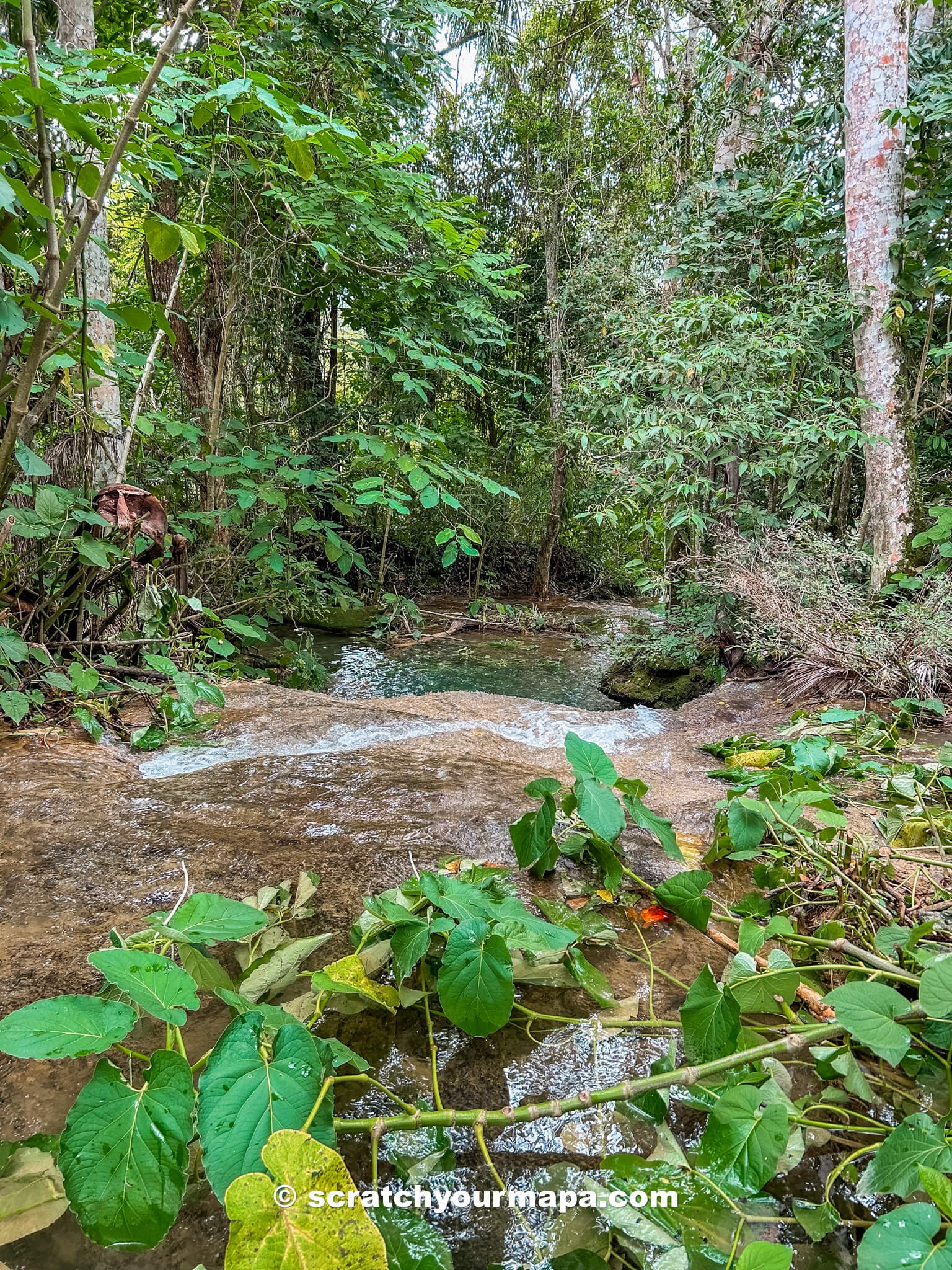 trails to El Nicho Waterfall