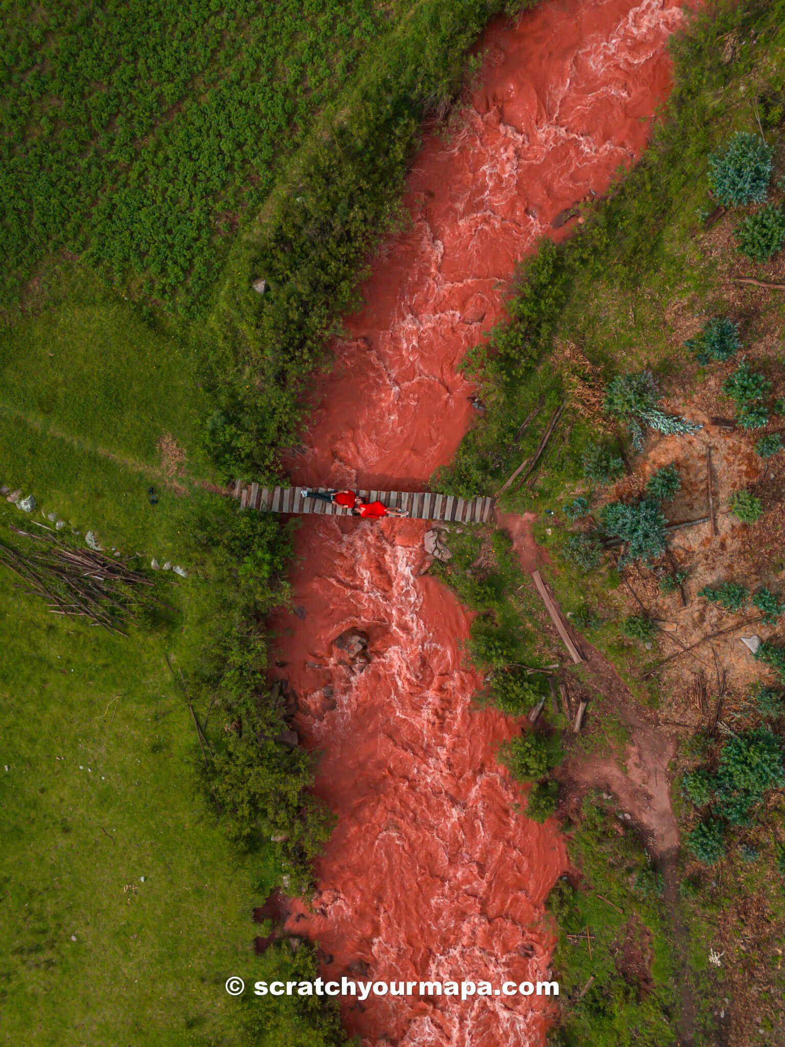 red river in Cusco, Peru