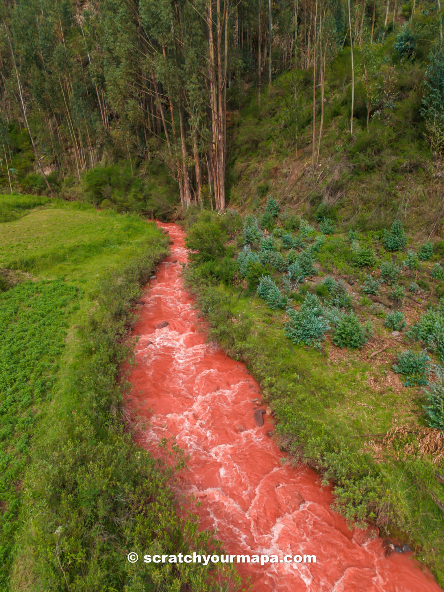 red river in Cusco, Peru