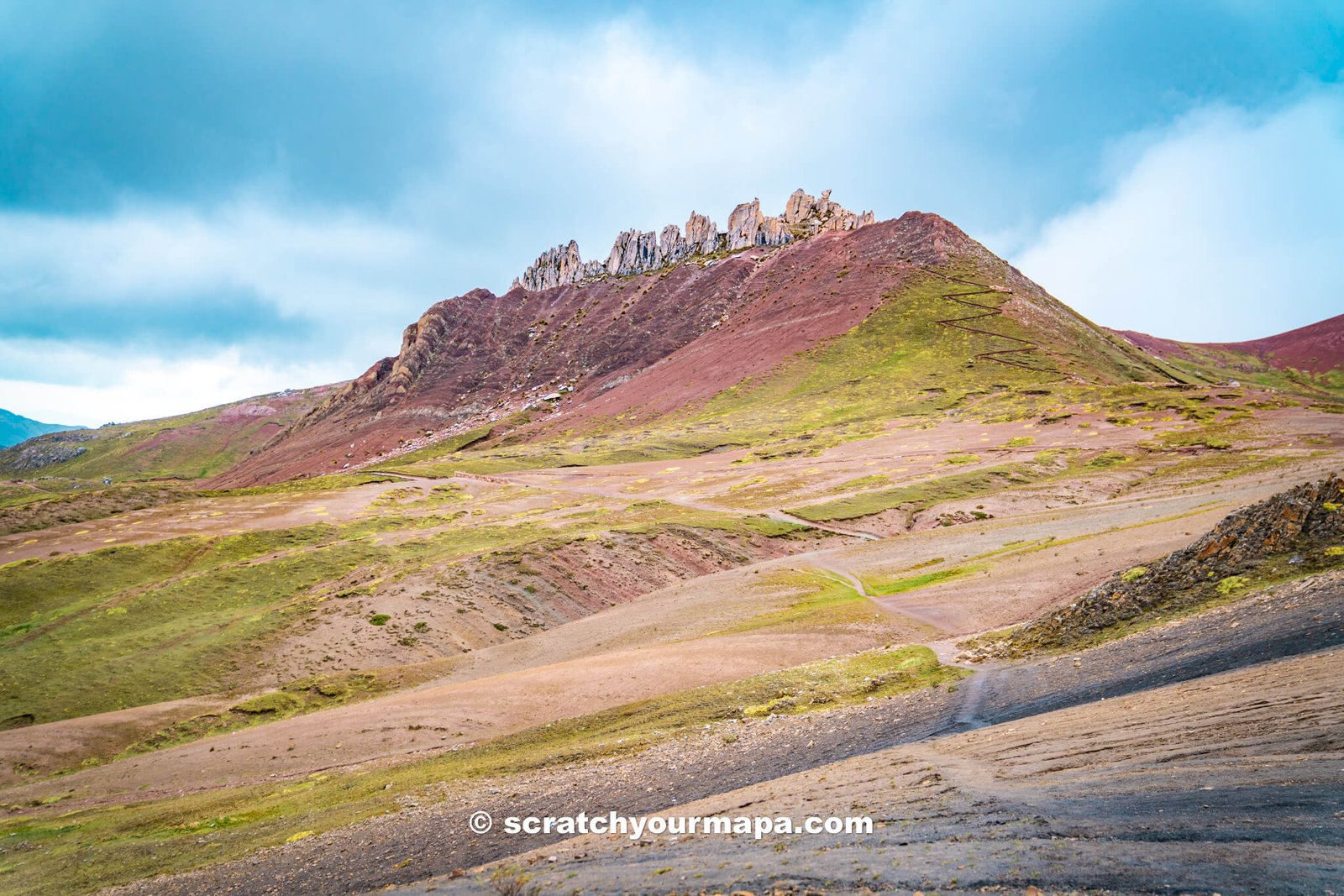 hiking to Palcoyo Rainbow Mountain in Cusco, Peru