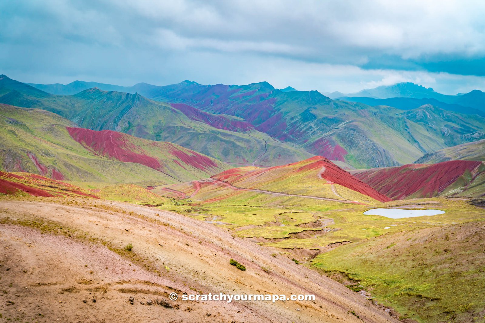 hiking to Palcoyo Rainbow Mountain in Cusco, Peru