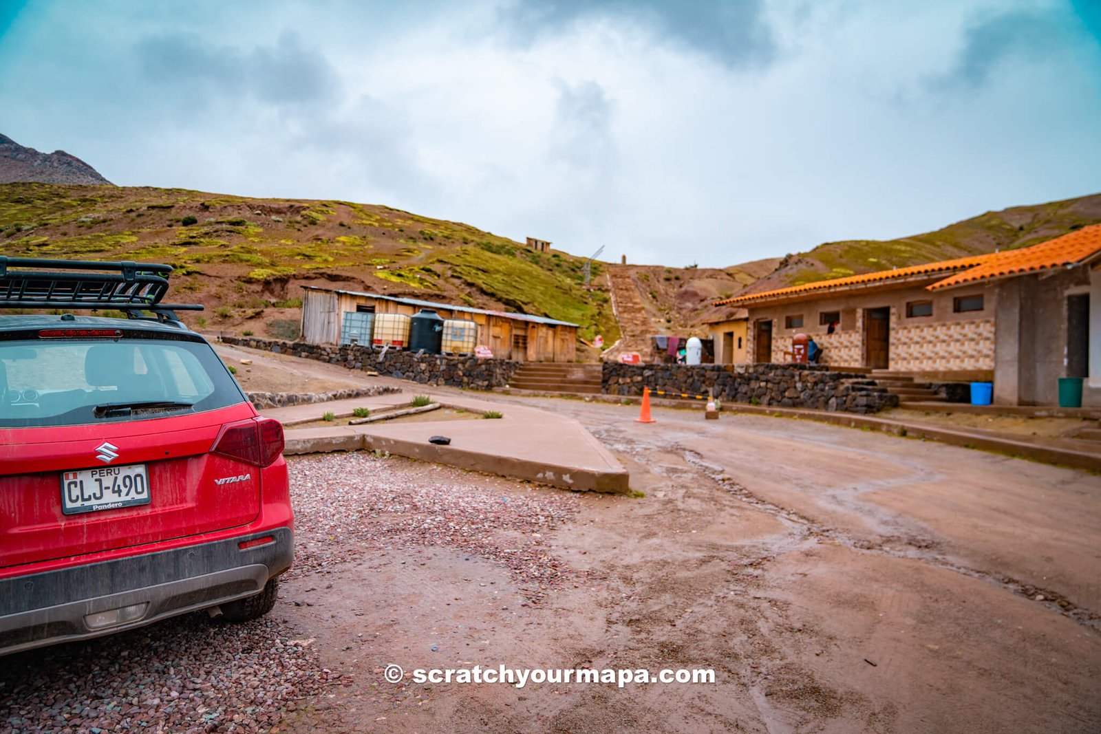 parking lot of Palcoyo Rainbow Mountain