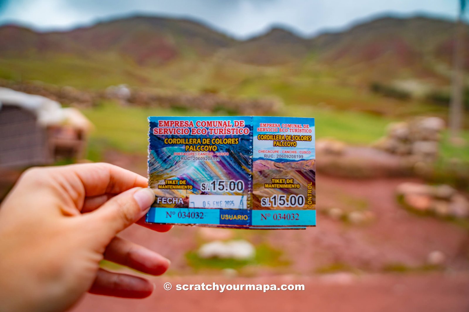 ticket for Palcoyo Rainbow Mountain in Cusco, Peru