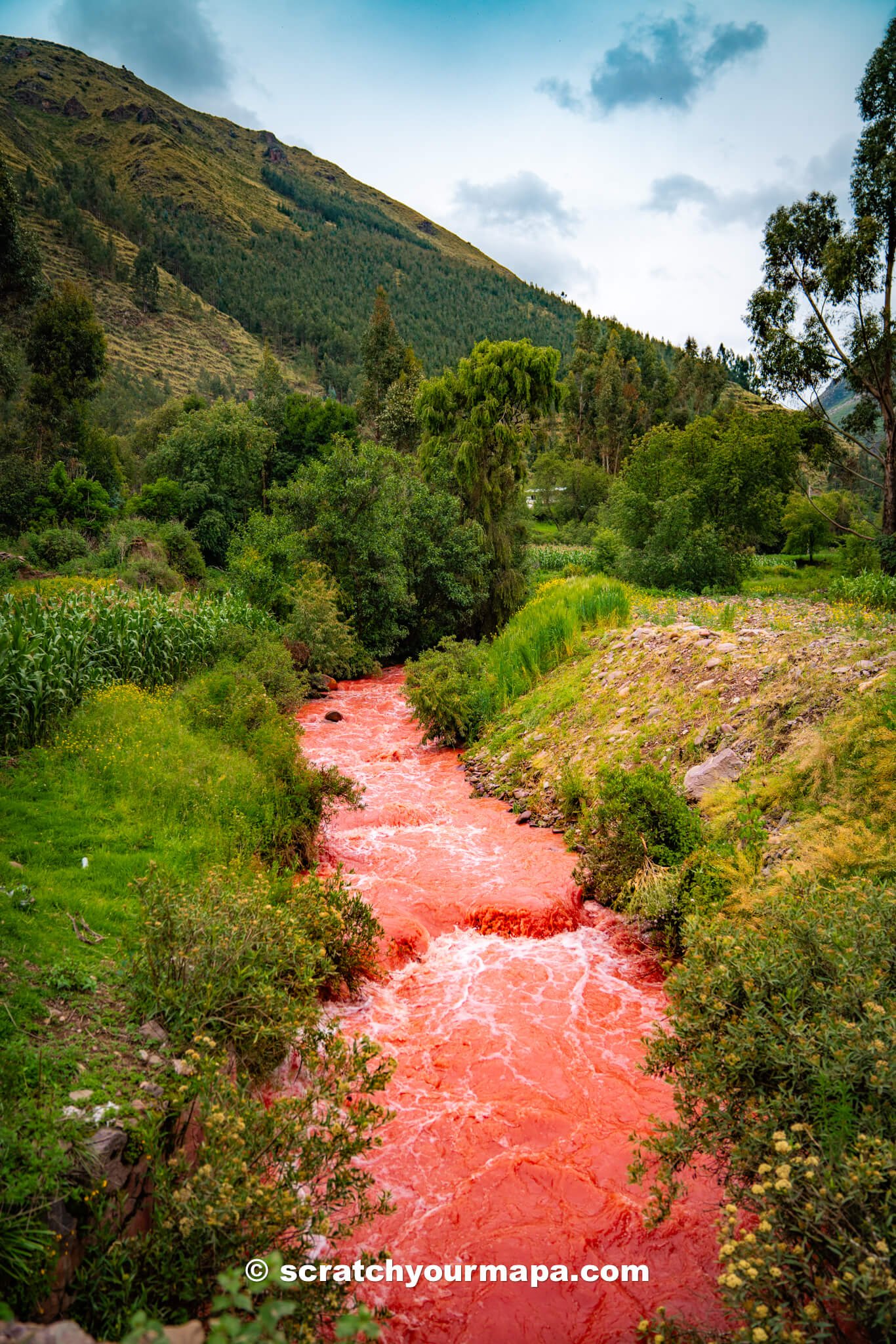 red river in Cusco, Peru