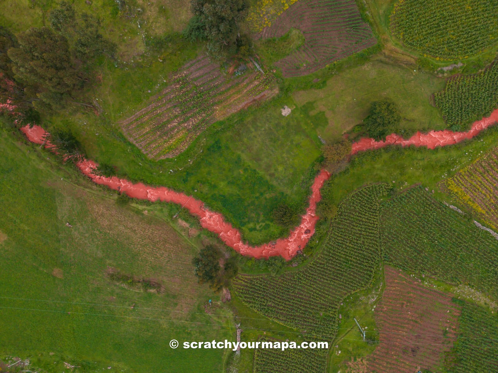 red river in Cusco, Peru