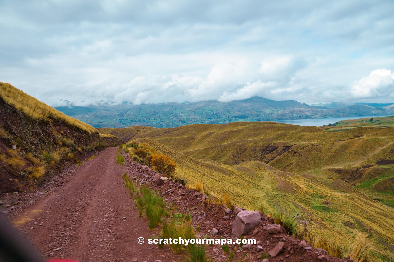 driving to Pallay Punchu hidden rainbow mountain 