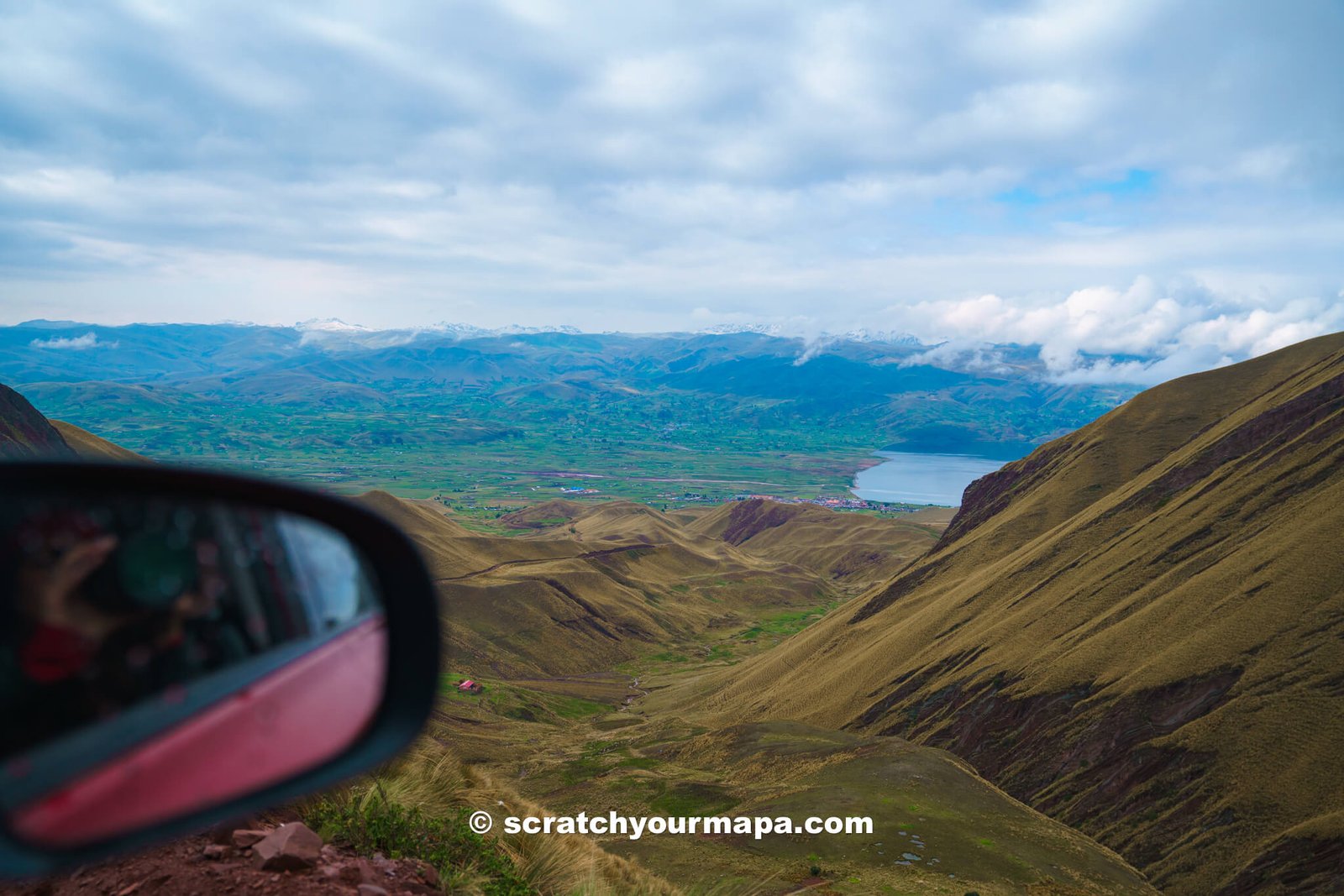 driving to Pallay Punchu hidden rainbow mountain 