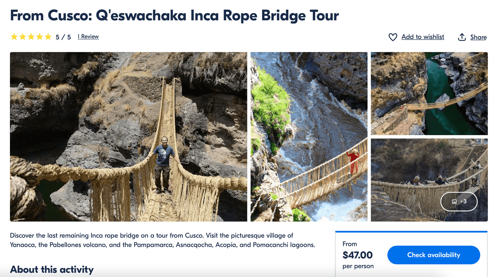 Q’eswachaka Inca Rope Bridge, unique day trips from Cusco