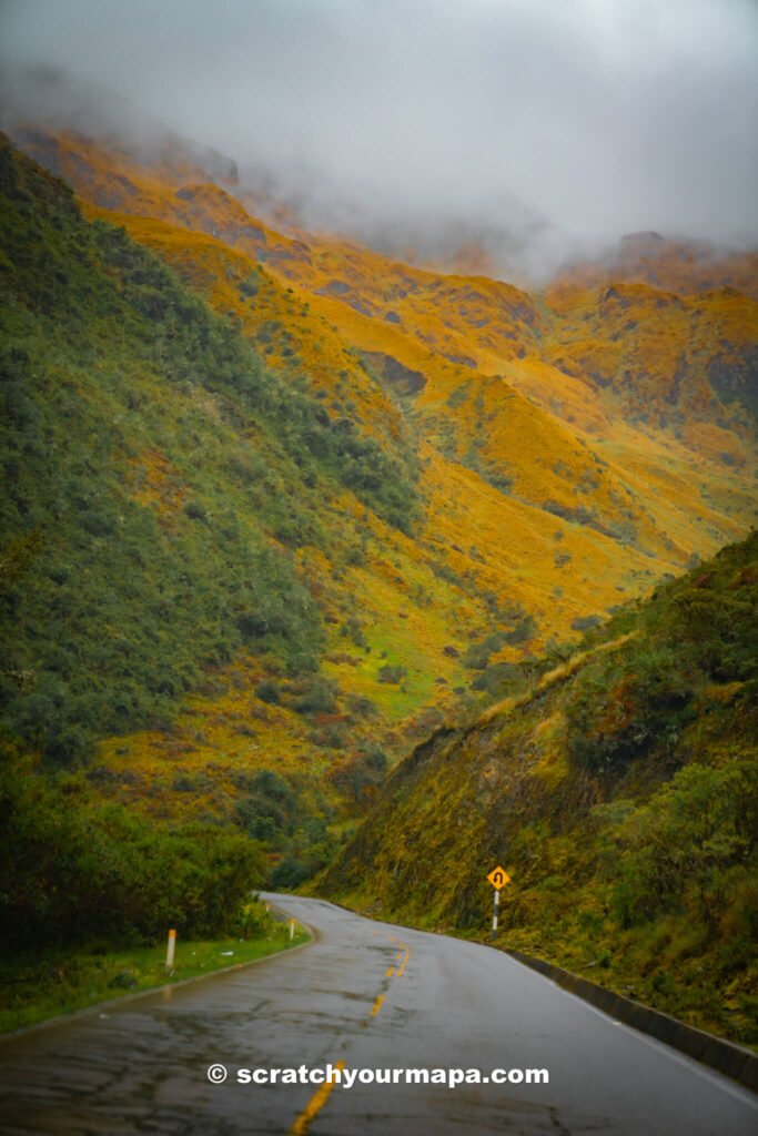 driving to Machu Picchu