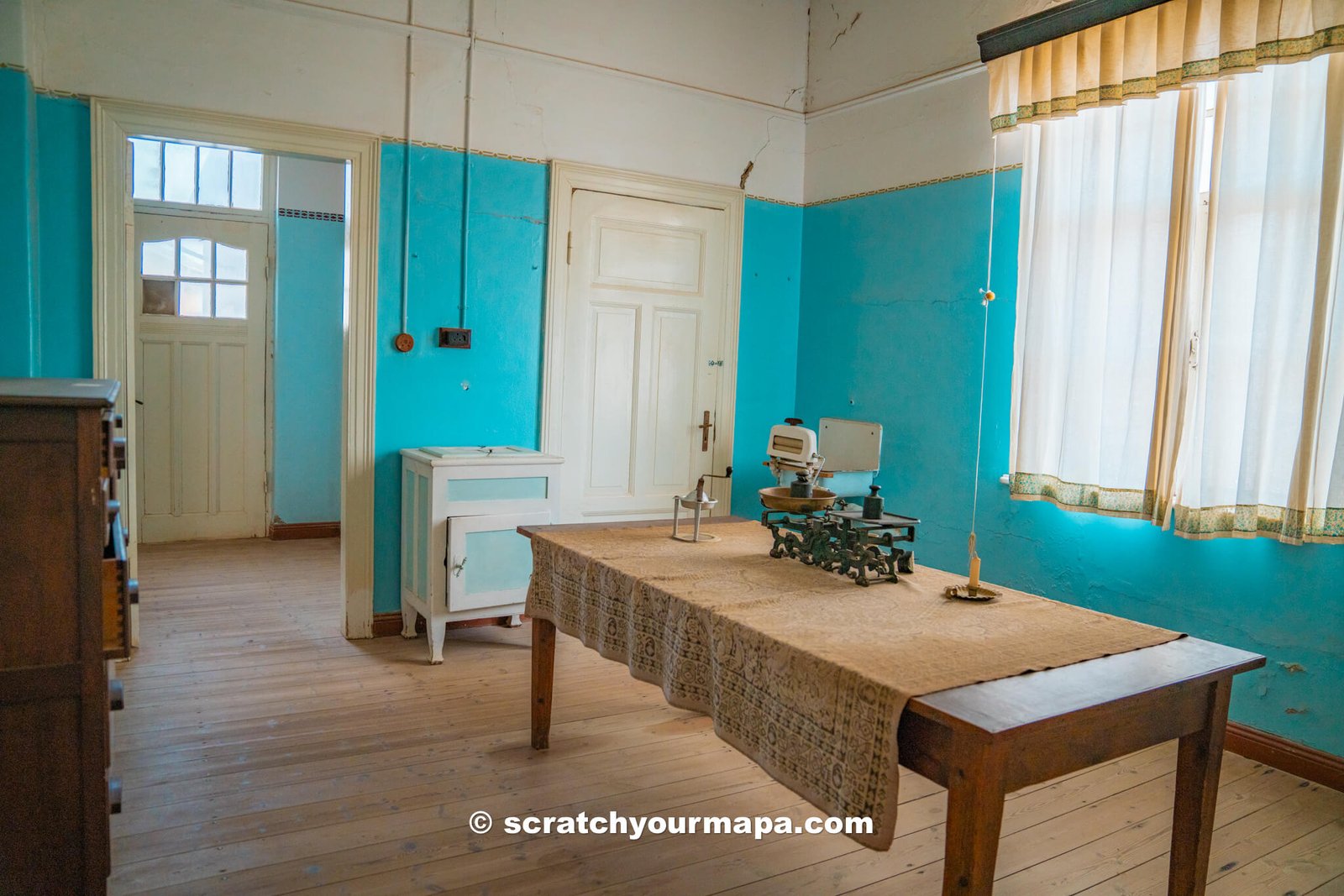 abandoned buildings in Kolmanskop, Namibia