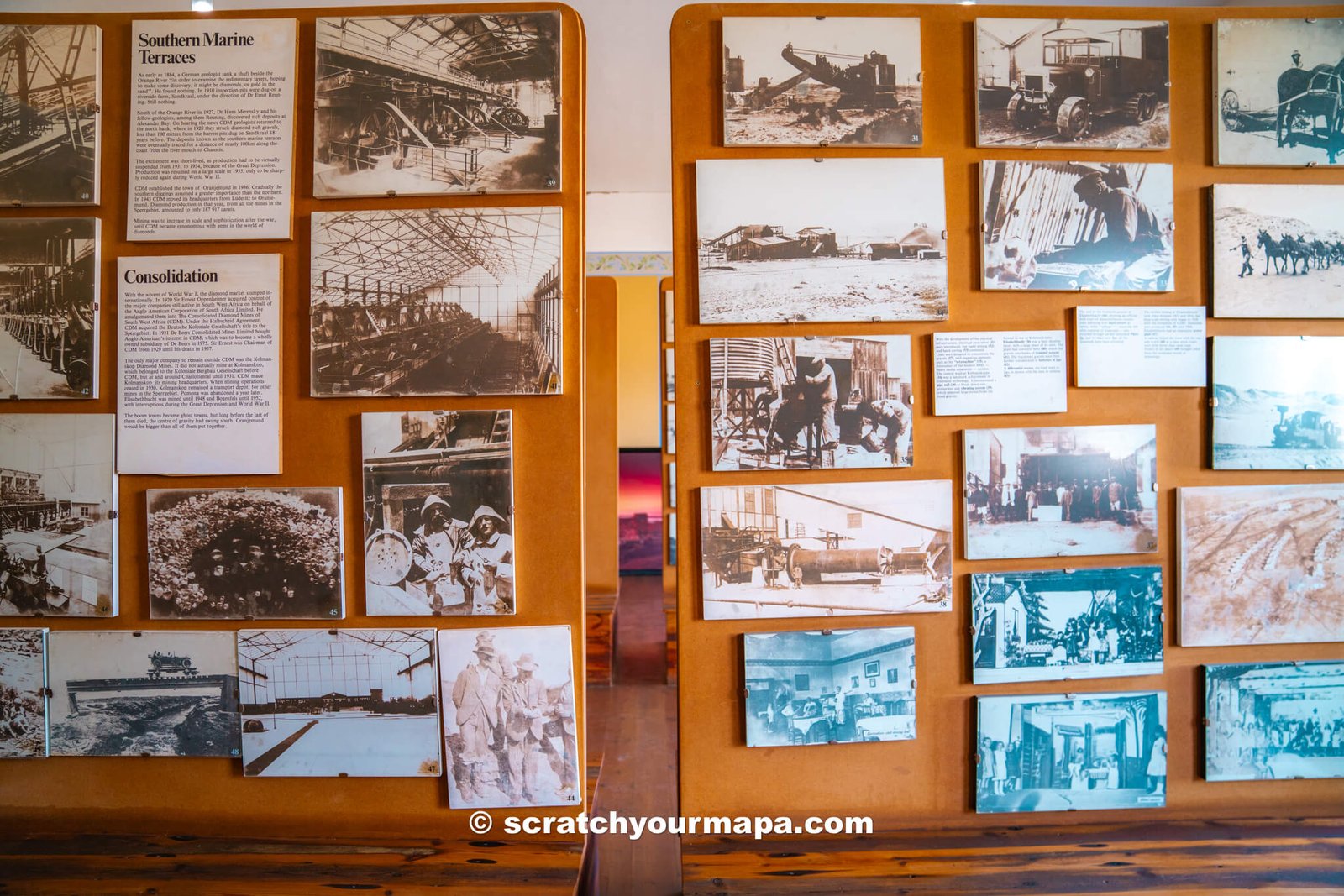 information boards at Kolmanskop