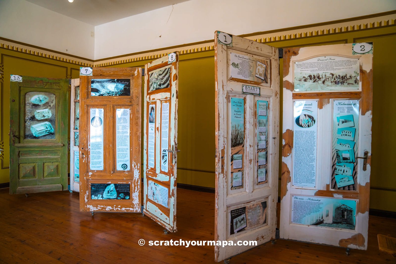 information boards at Kolmanskop