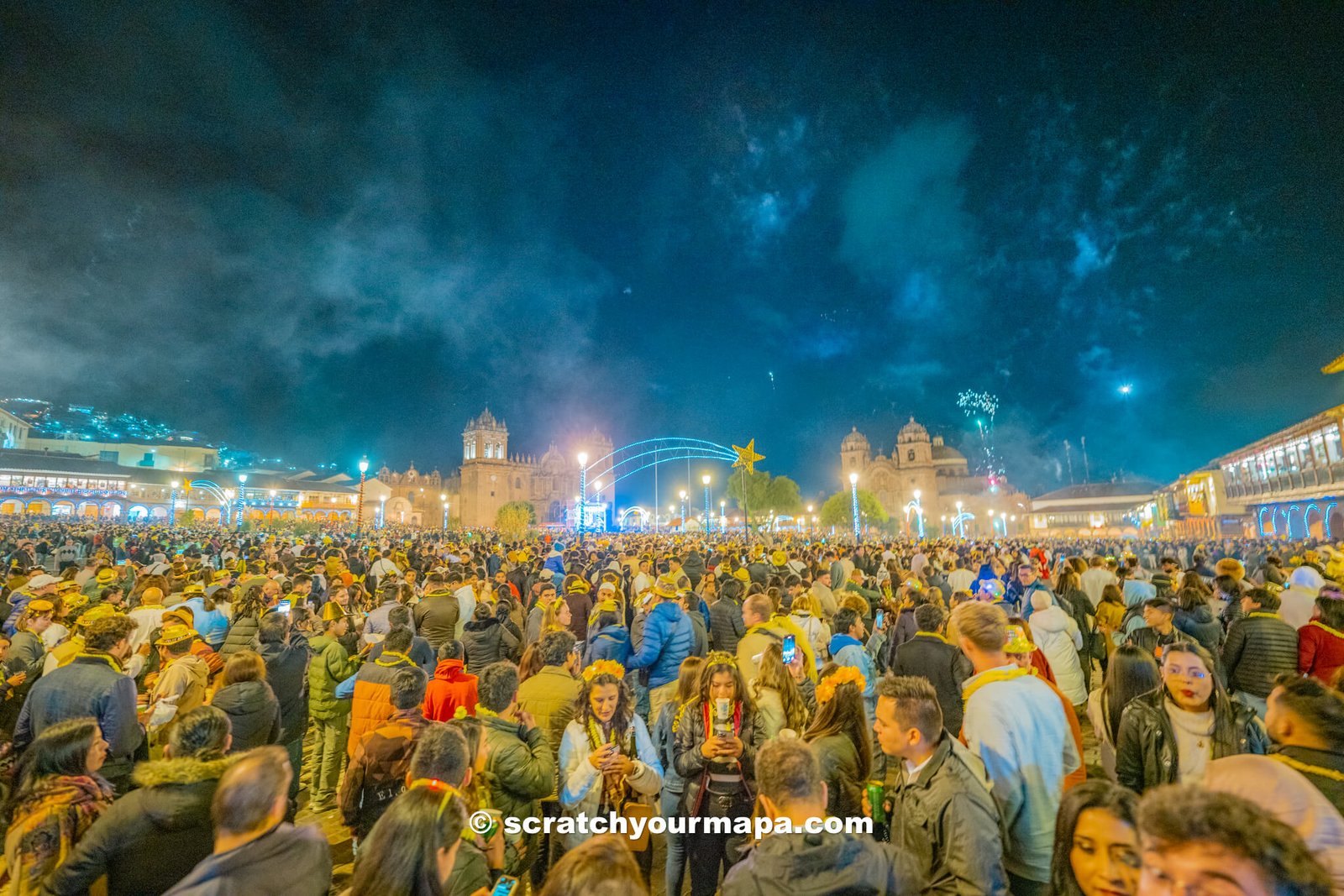 New Year's Eve in Cusco, Peru at the main square