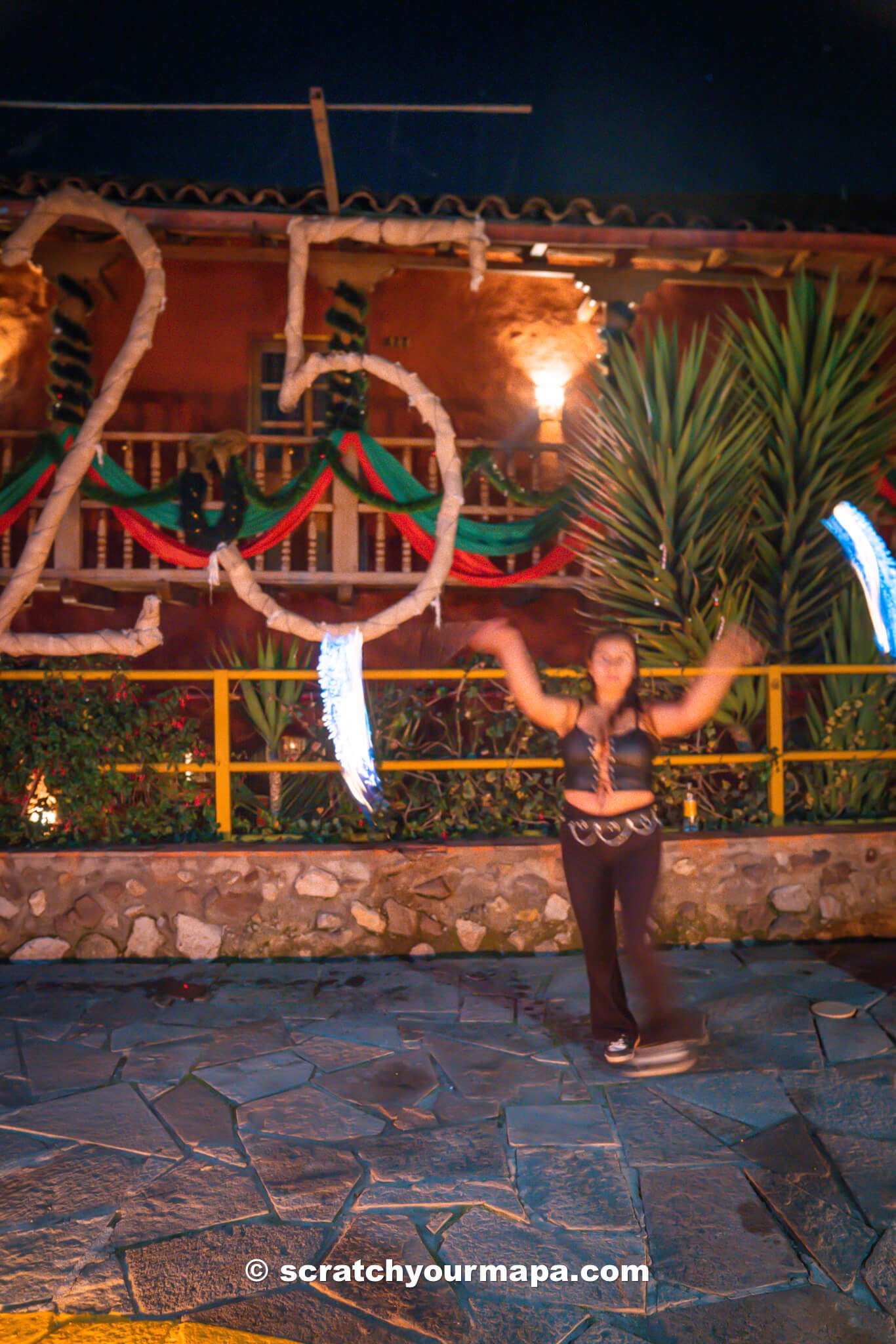 celebration at Loki Hostel for New Year's Eve in Cusco, Peru