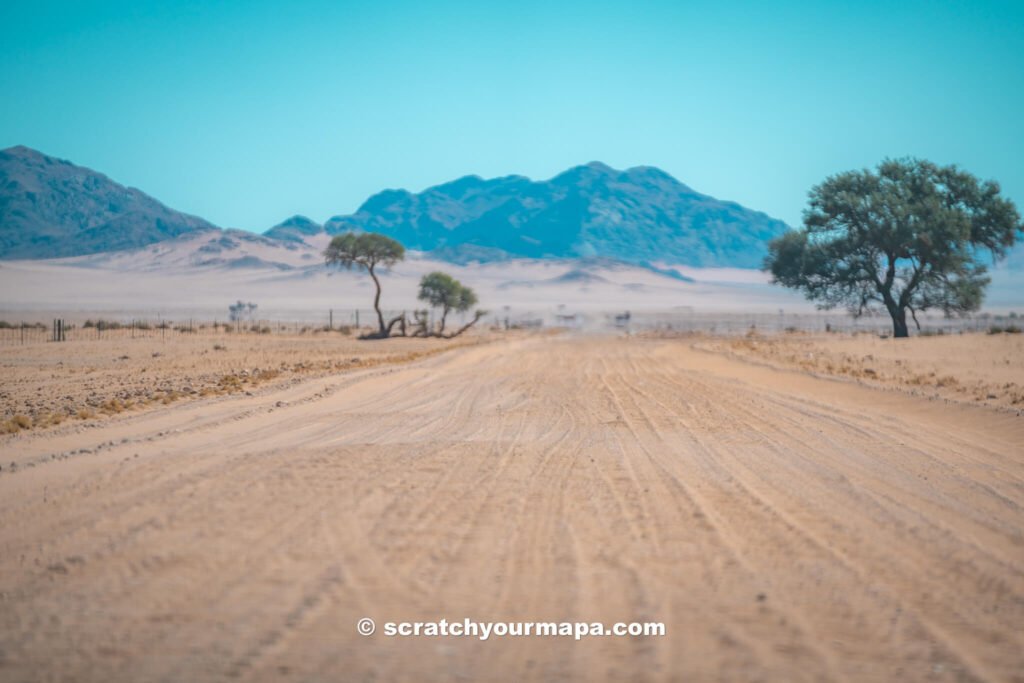 driving in Namibia