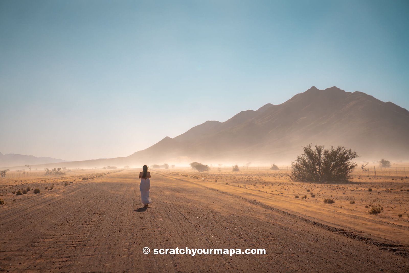 driving through namibia