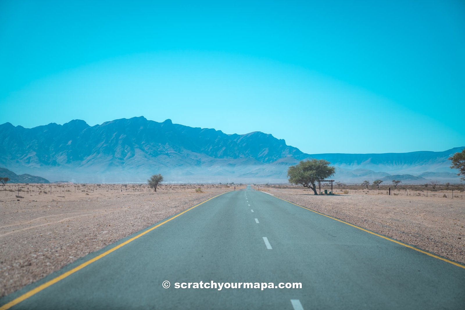 driving through Namibia