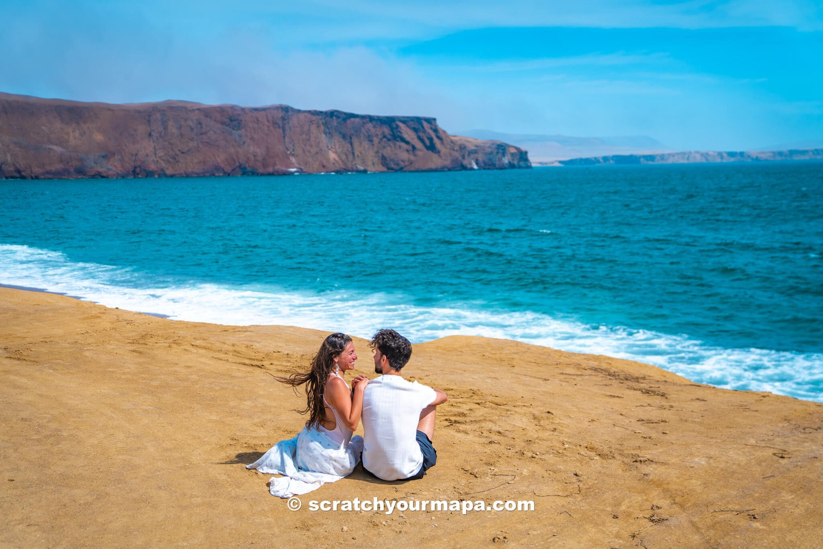 Playa Roja viewpoint  in paracas National Reserve, Peru